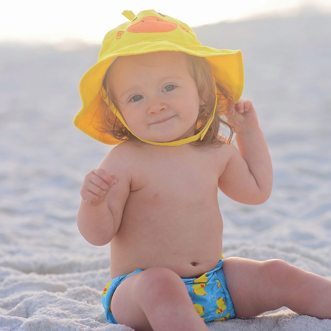 Baby Swim Diaper & Sun Hat Set - Puddles The Duck