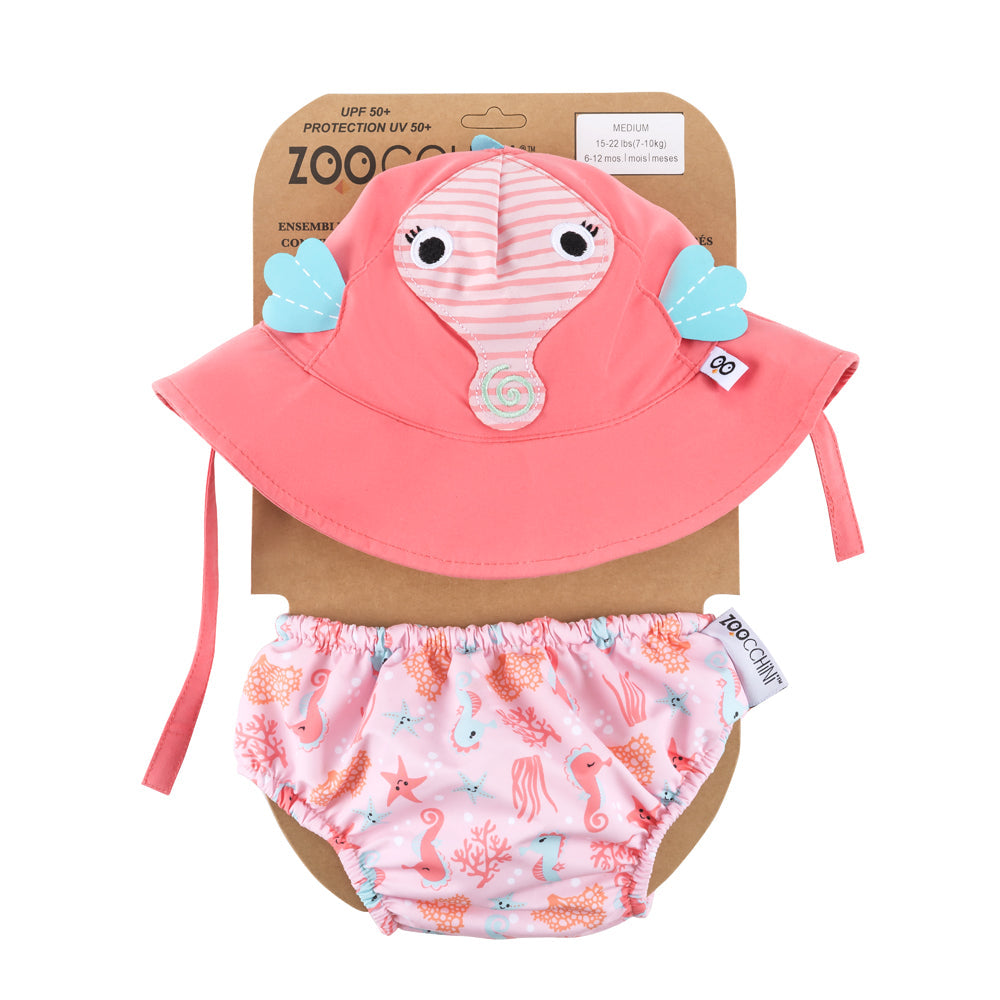 Baby Swim Diaper & Sun Hat Set - Sally The Seahorse