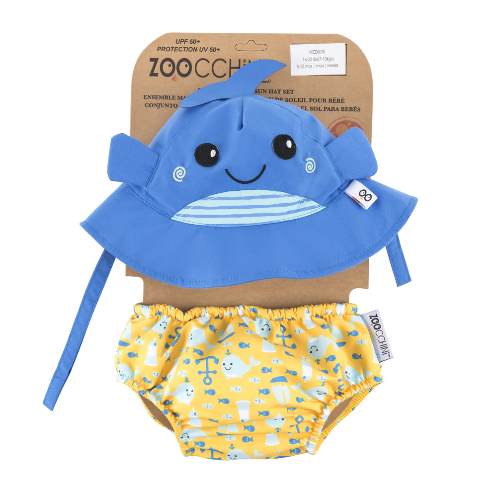 Baby Swim Diaper & Sun Hat Set - Willy The Whale