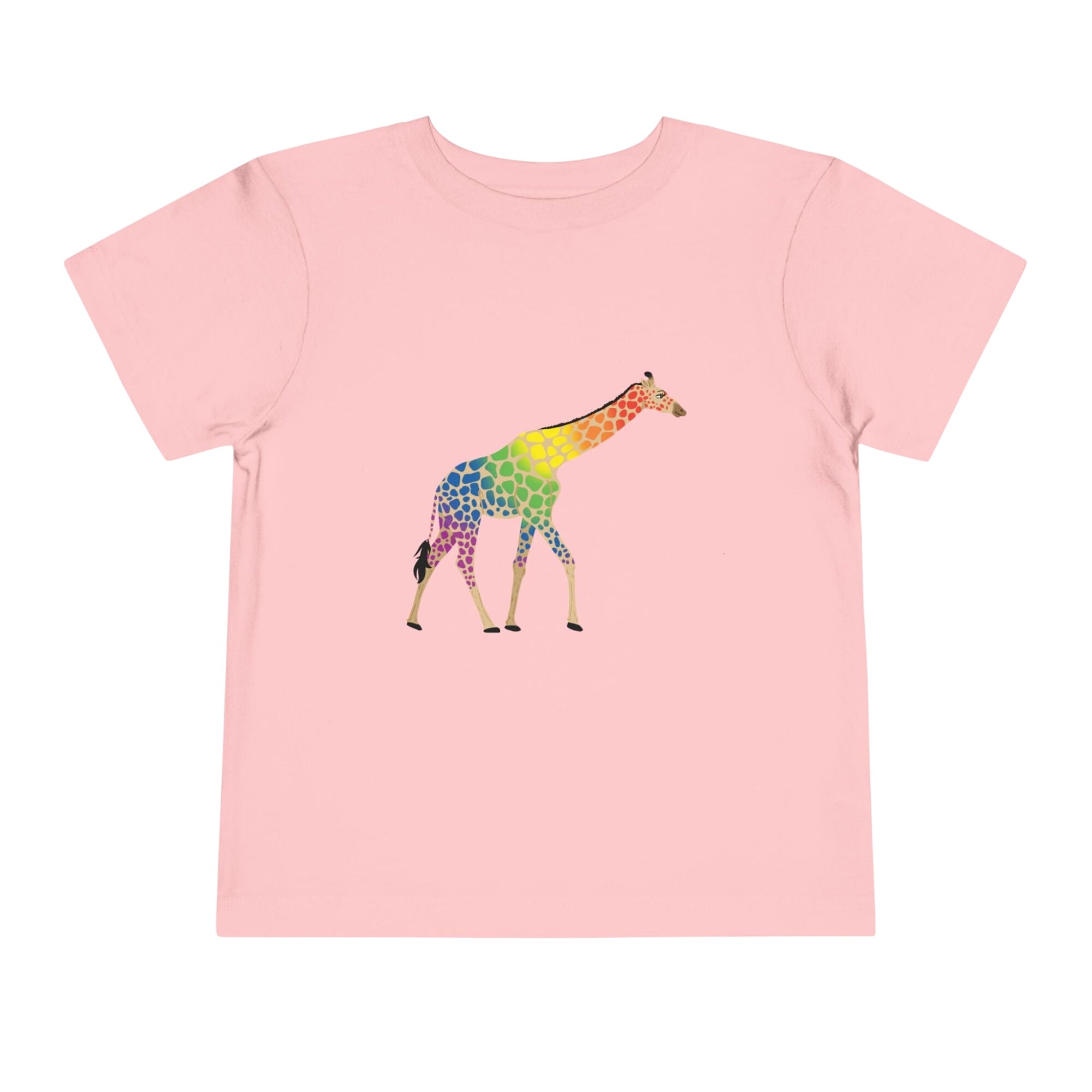 Rainbow On My Parade Giraffe Toddler Tee Shirt