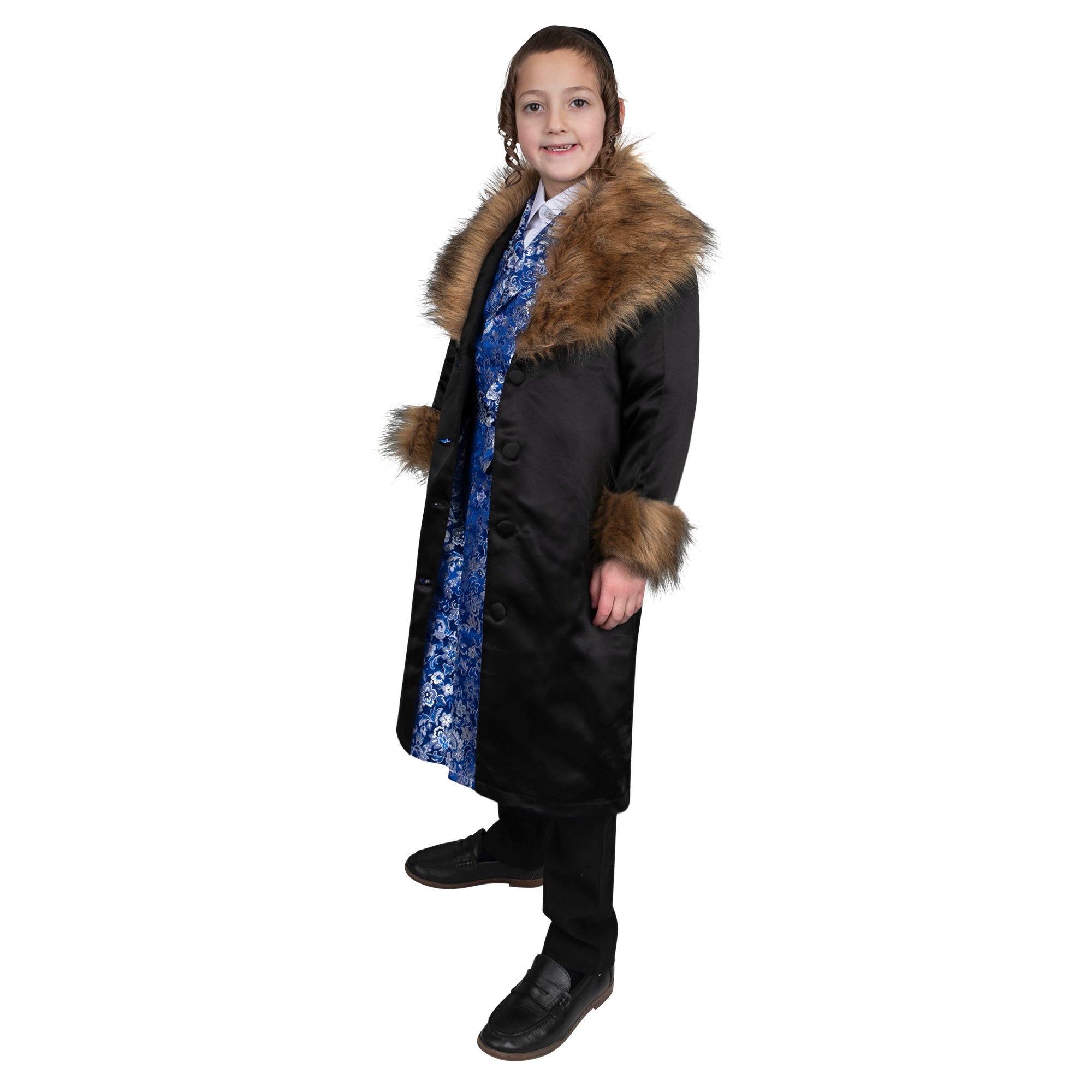 Rabbi Coat With Fur - Kids