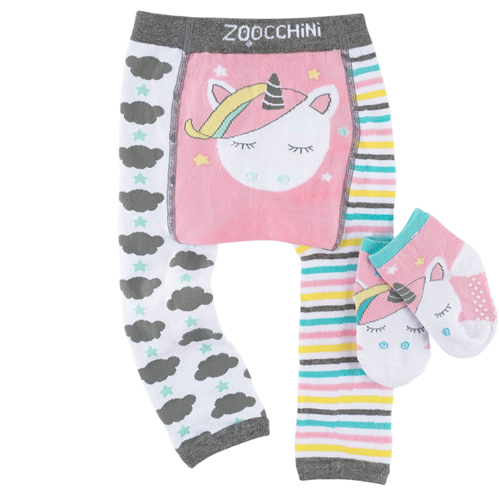 Baby/toddler Crawler Leggings & Socks Set - Allie The Alicorn