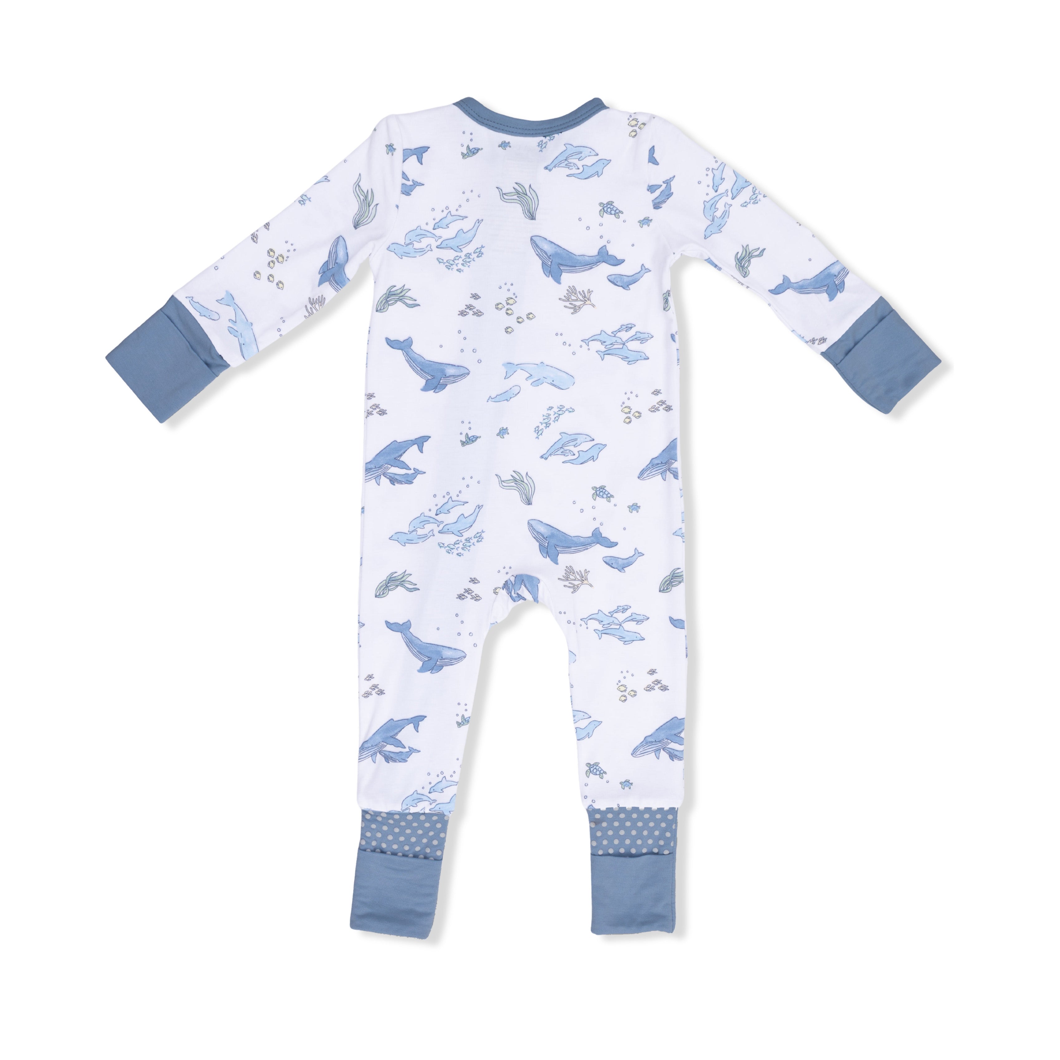 Watercolor Blue Whales - Convertible Romper