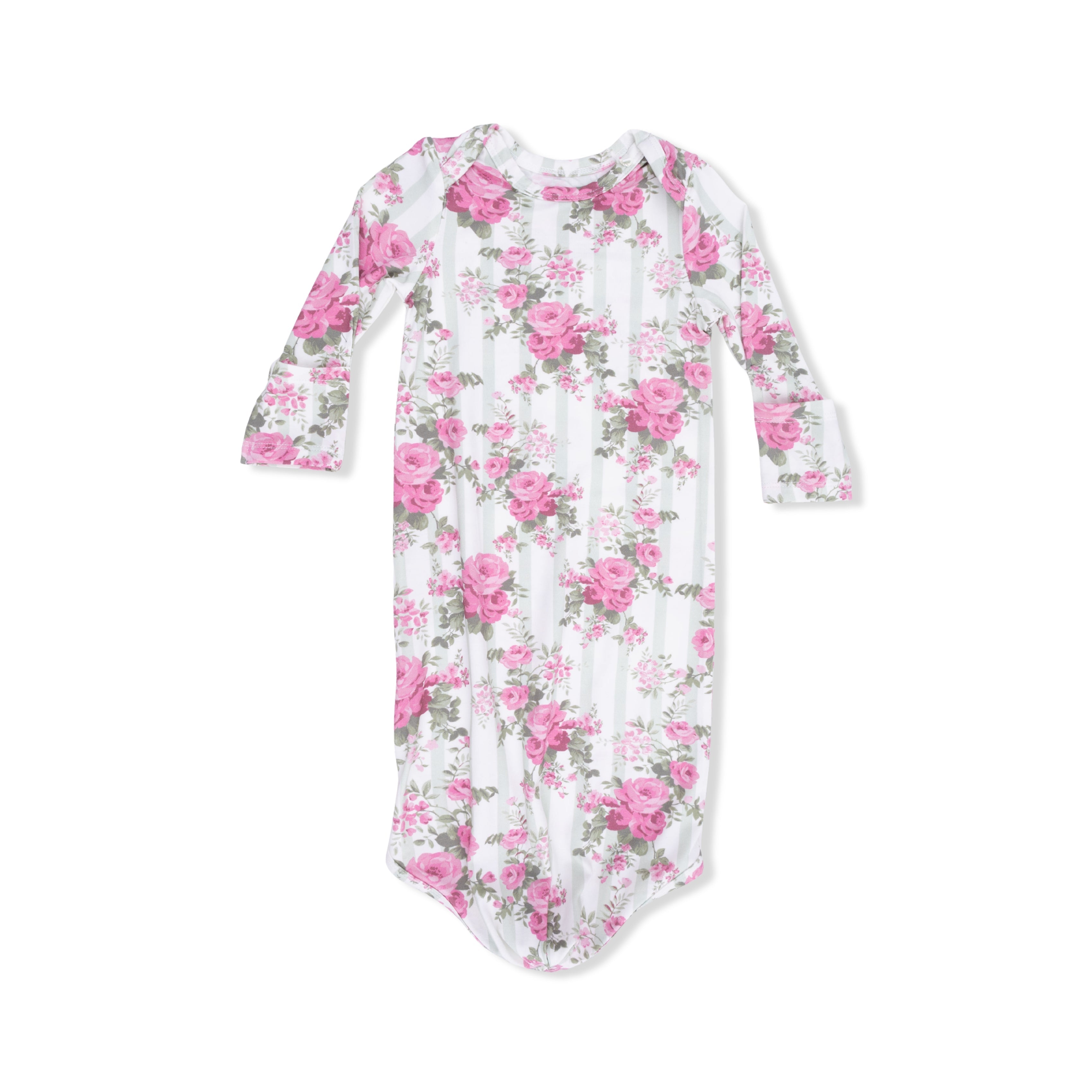 Cabbage Rose Stripe - Knotted Gown