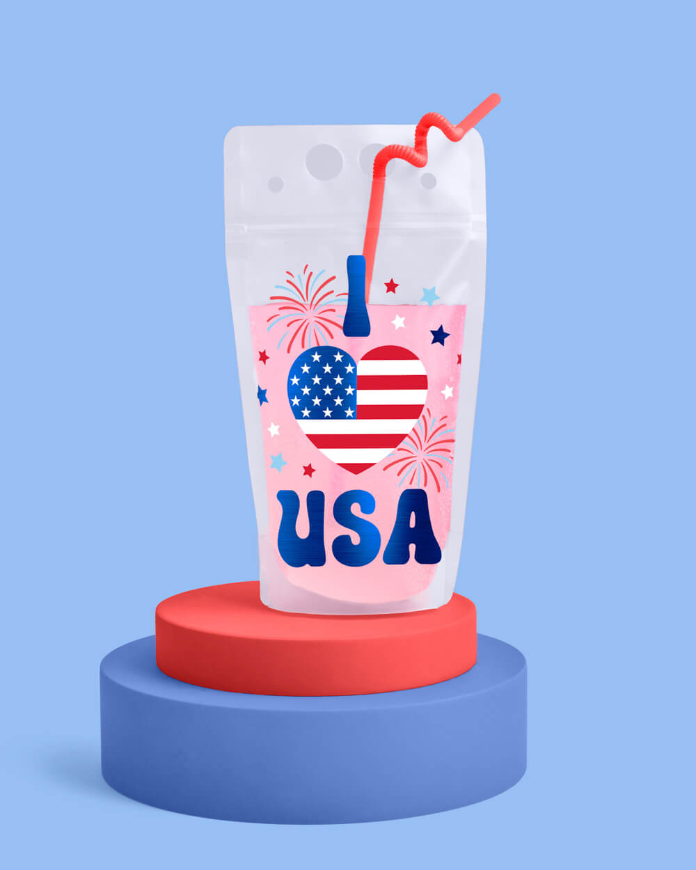 Party In The Usa Sippers - 16 Pouches + Straws