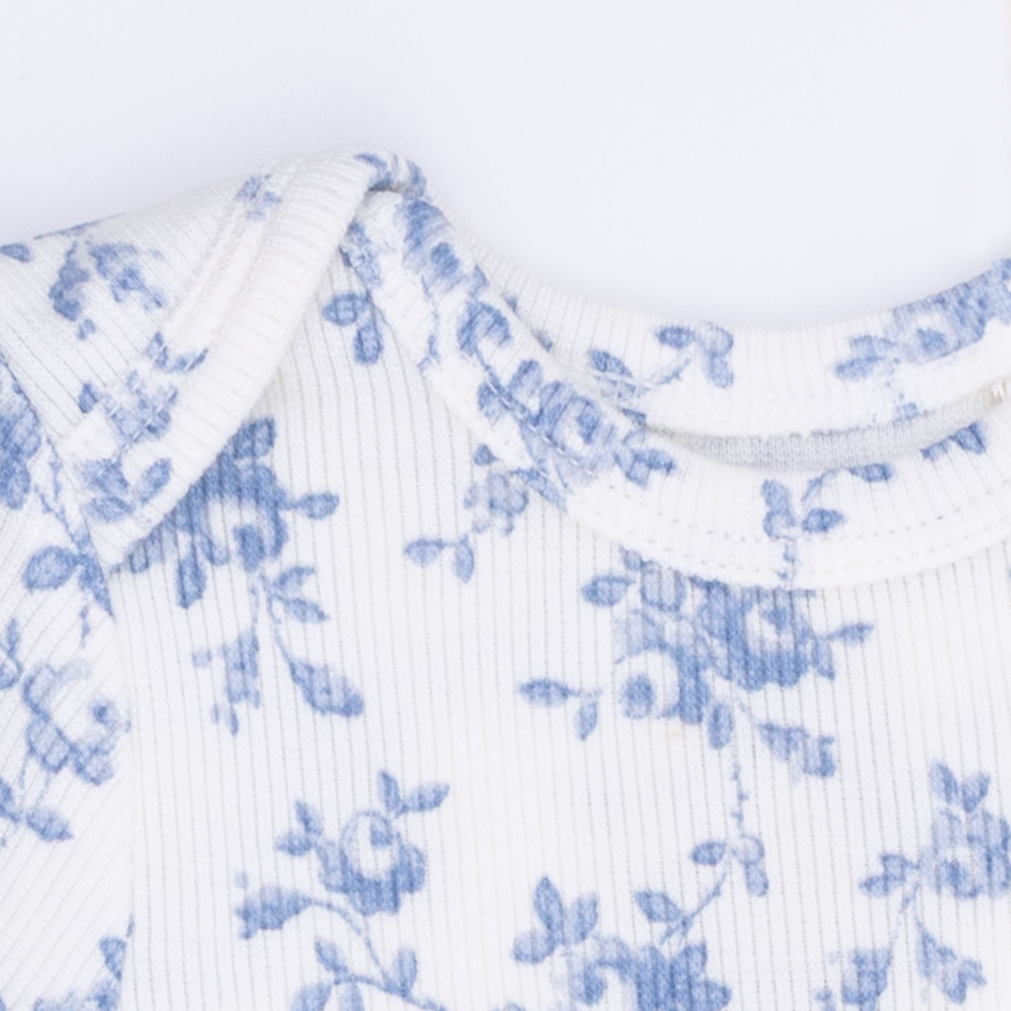 Baby Blue Vines Floral - Knotted Gown And Headband