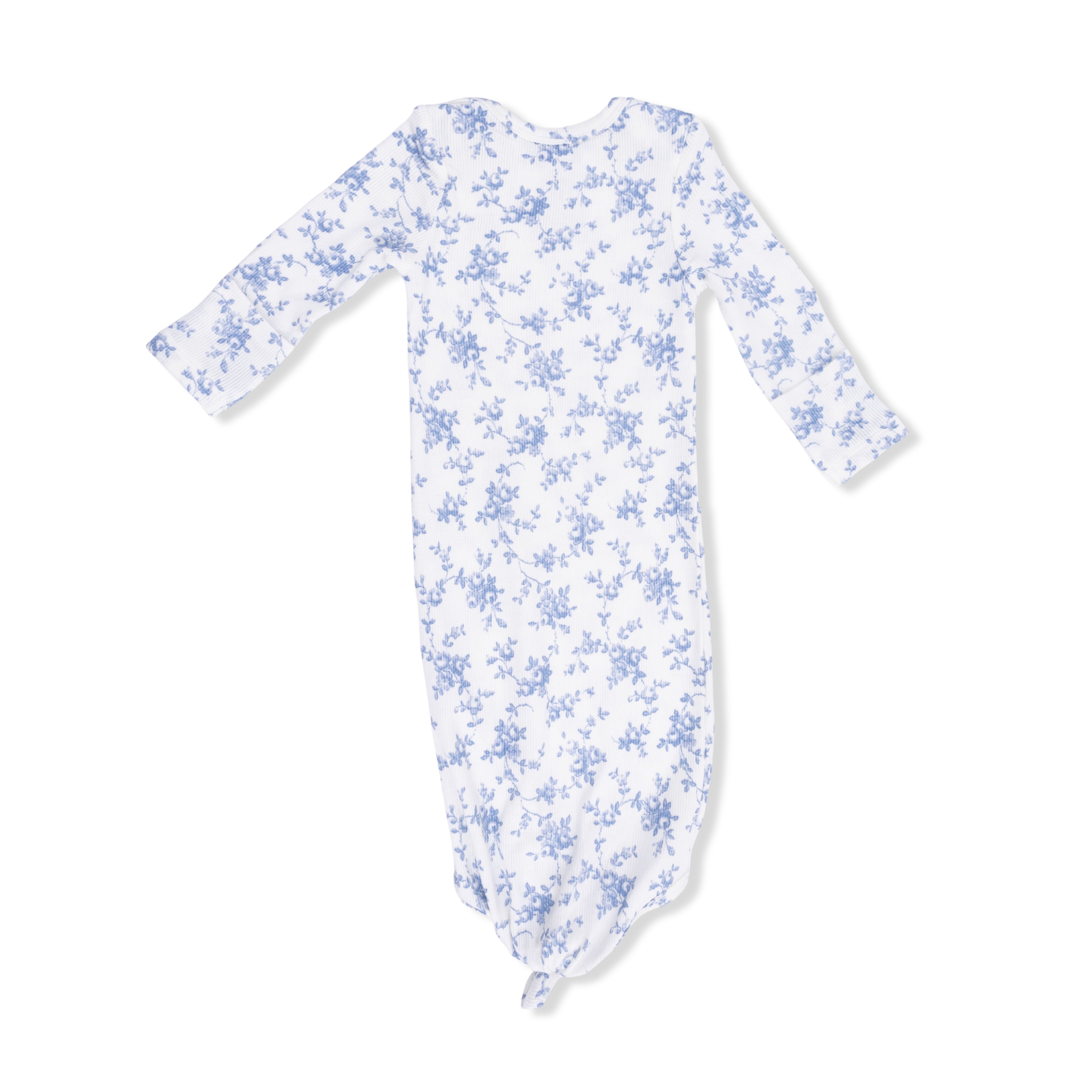 Baby Blue Vines Floral - Knotted Gown And Headband