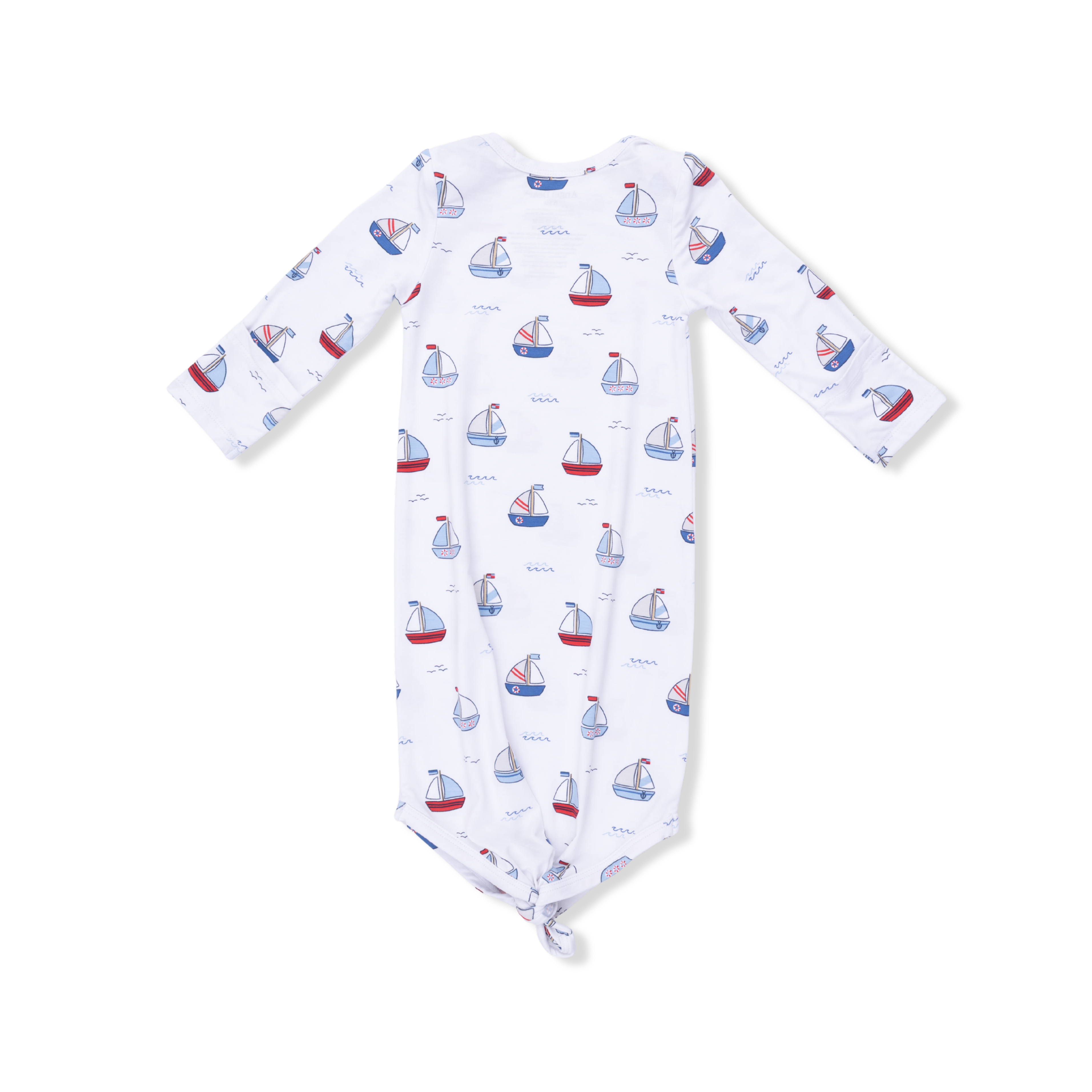 Bubbly Sailboats Blue - Knotted Gown And Hat