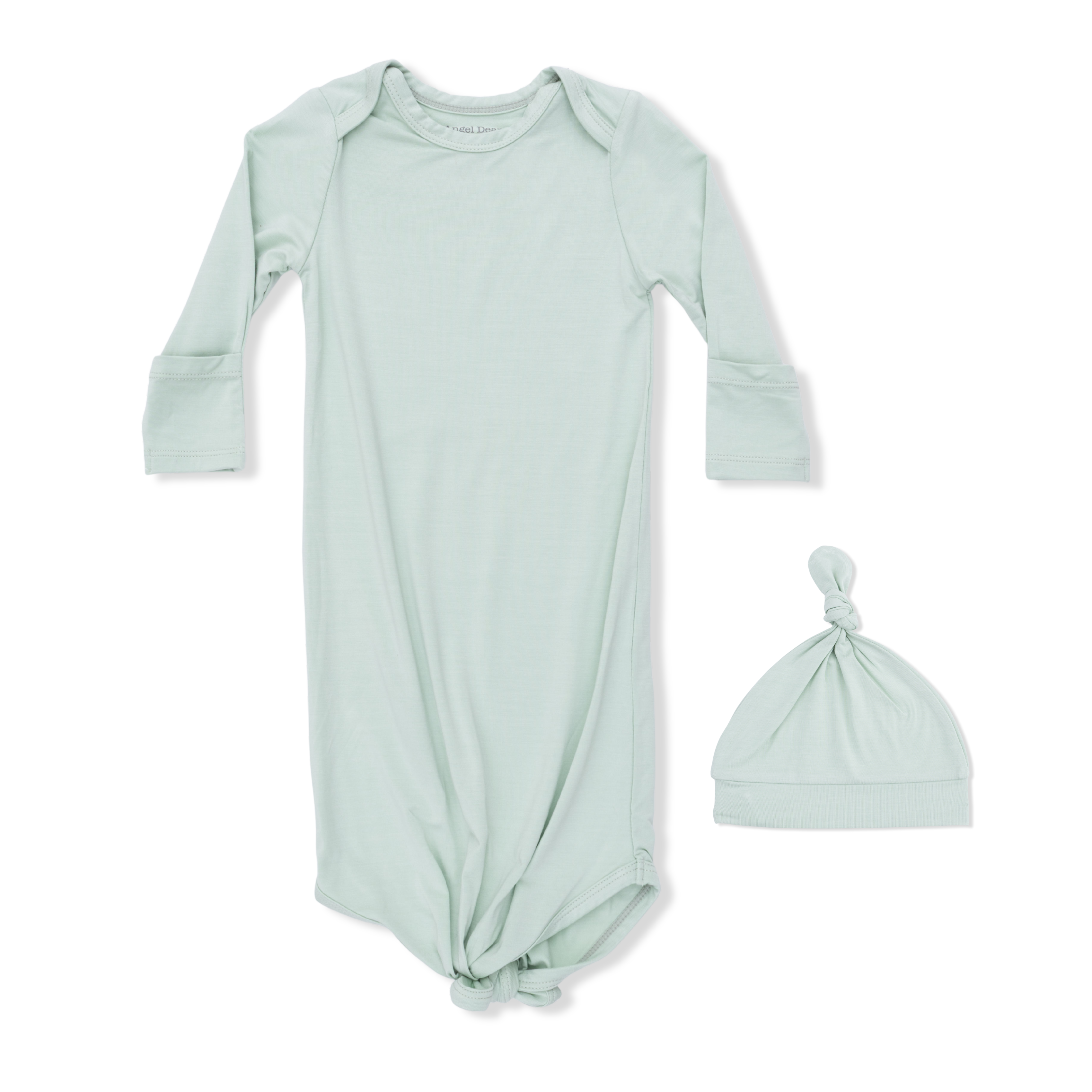 Solid Cameo Green - Knotted Gown And Hat