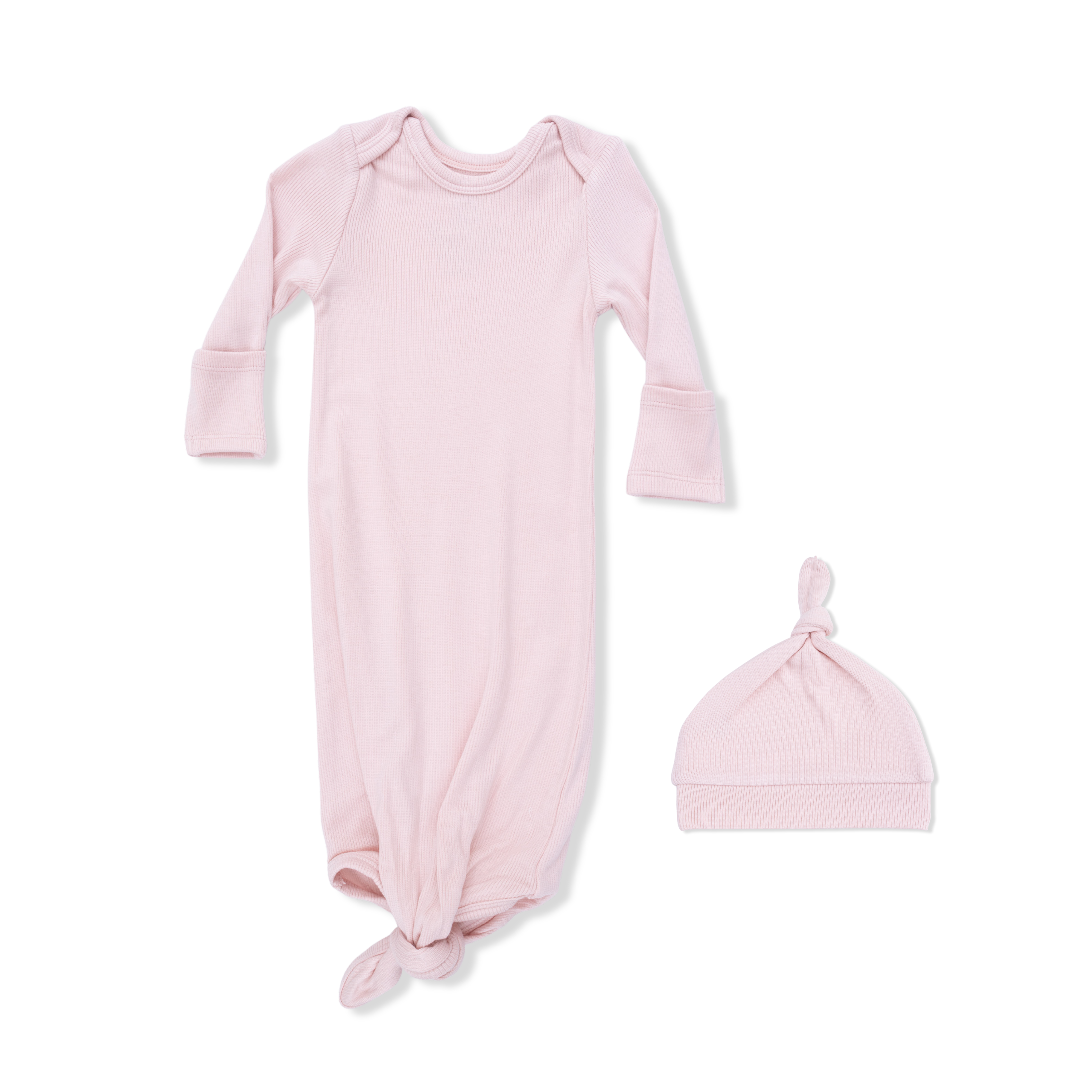 Solid Veiled Pink - Knotted Gown And Hat