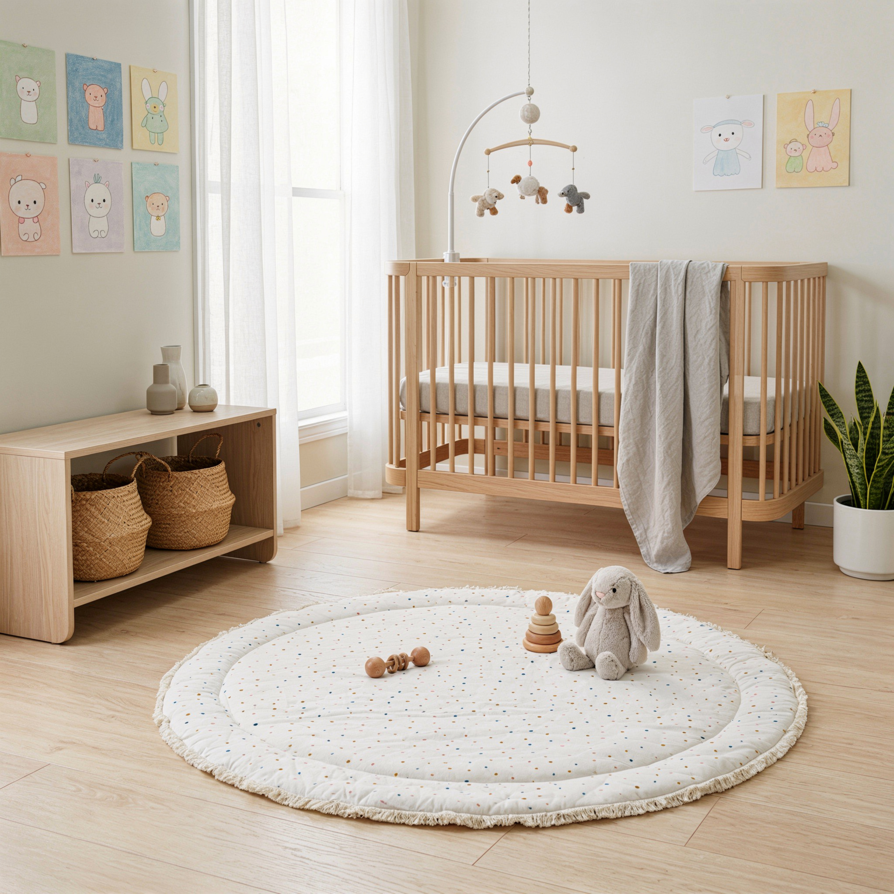 Organic Cotton Quilted Play Mat - Dotty