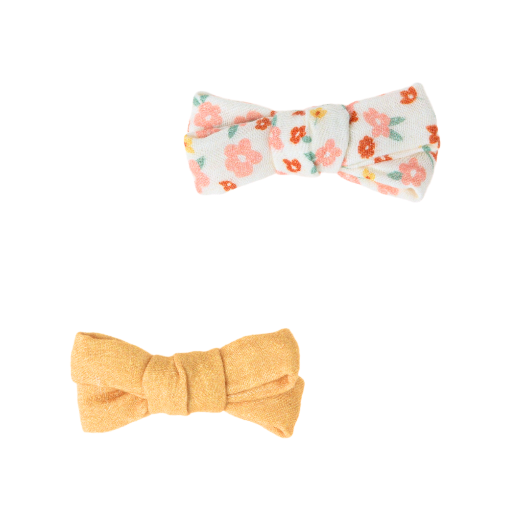 Single Bow Hair Clip | Organic | Sunset Meadow