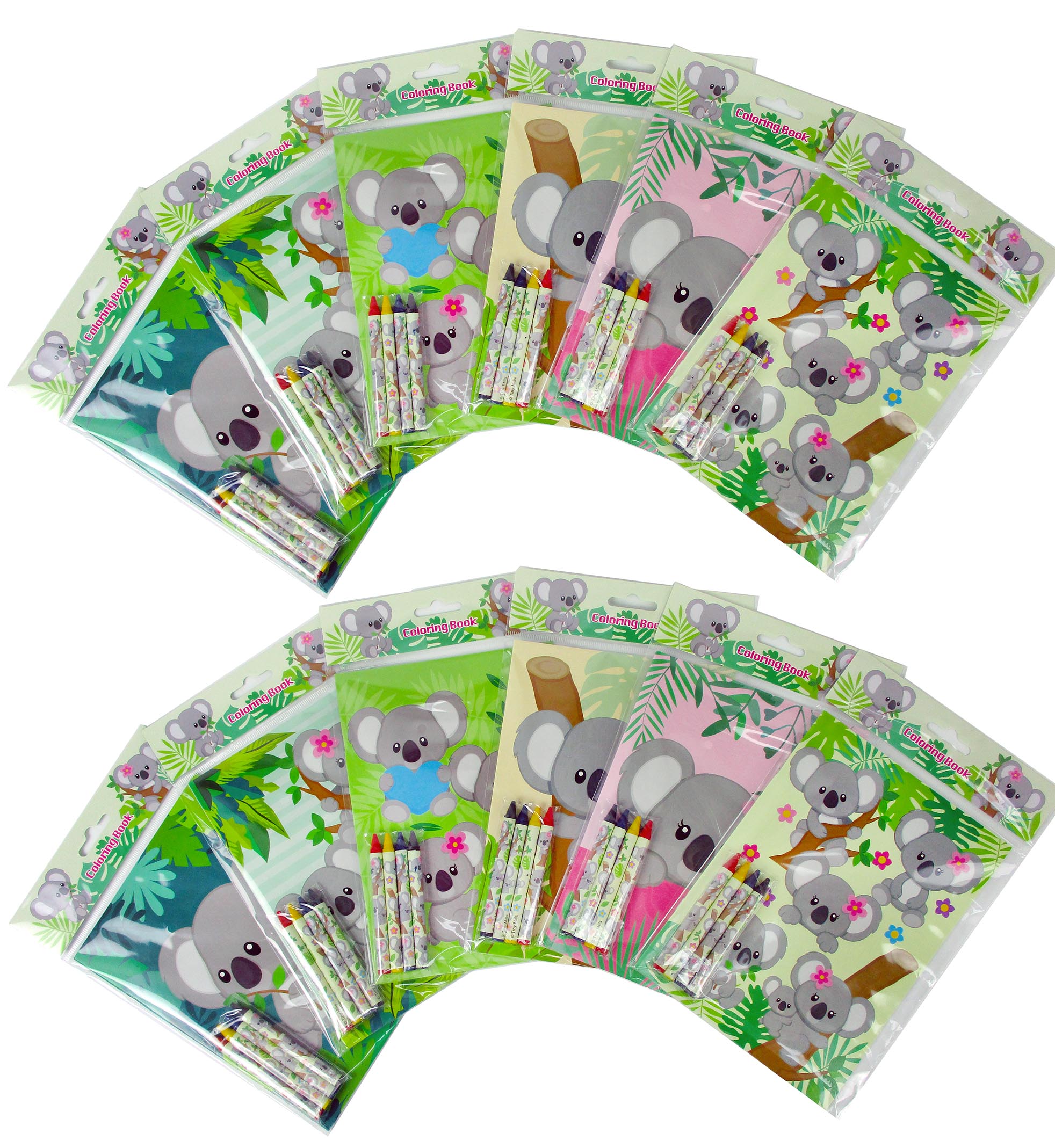 Koalas Coloring Books With Crayons - Set Of 6 Or 12