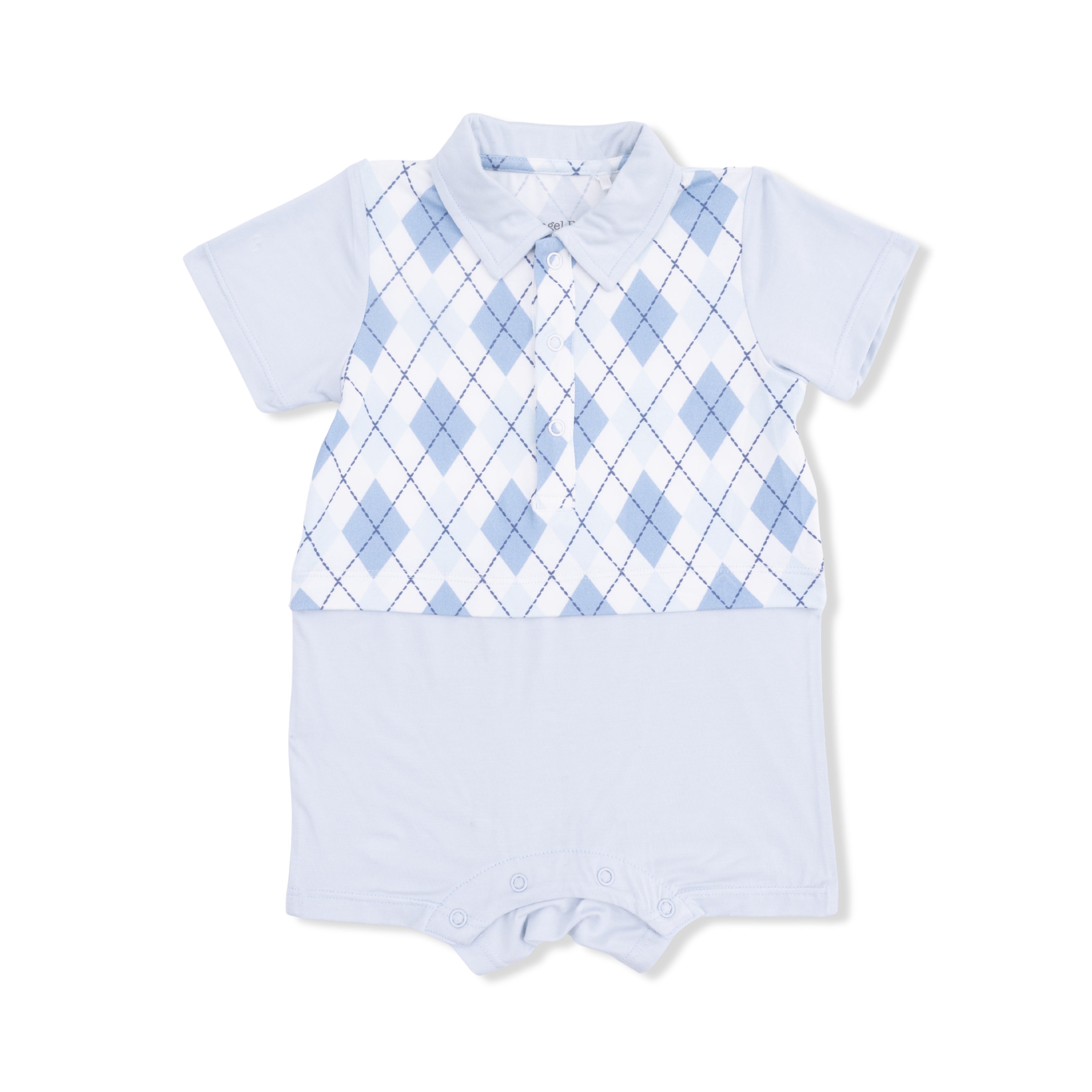 Blue Argyle - Short Playsuit