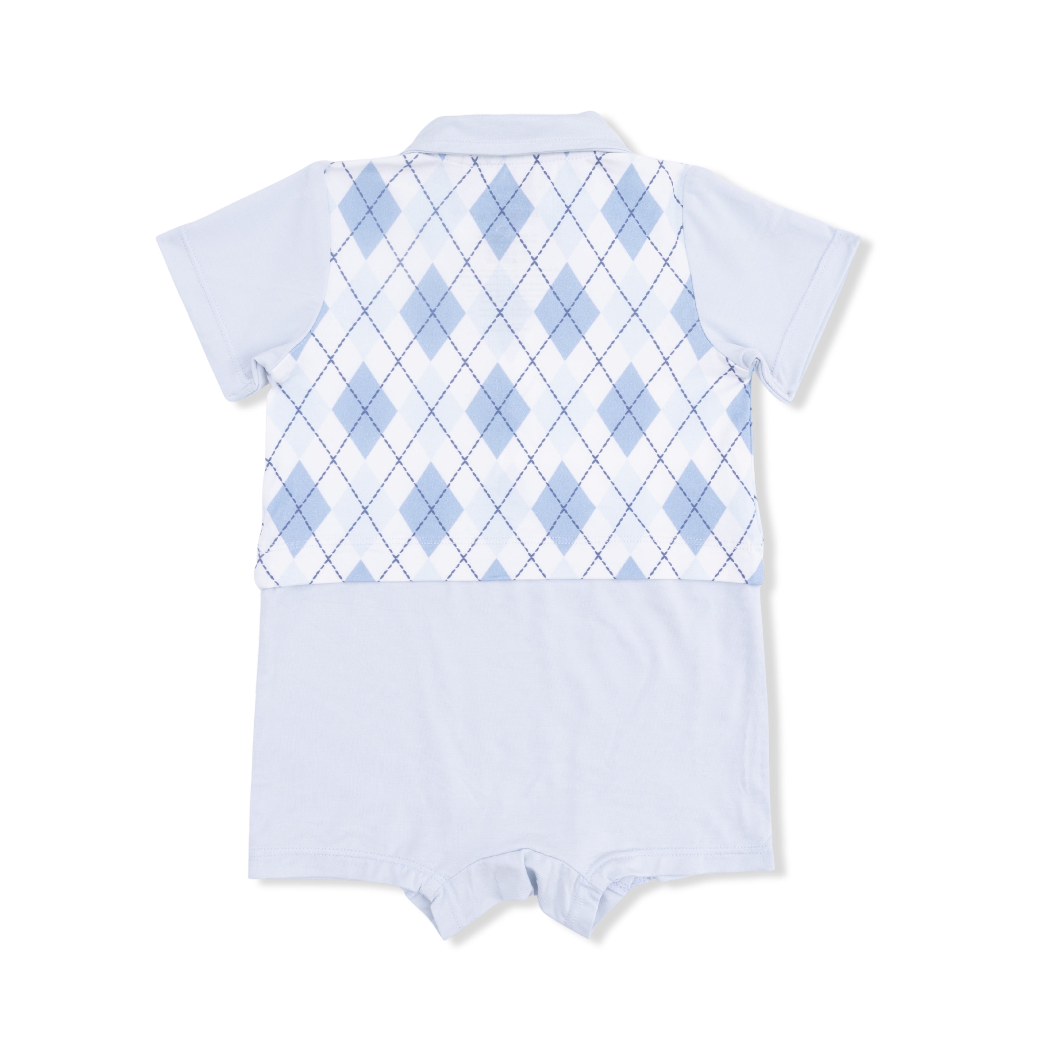 Blue Argyle - Short Playsuit