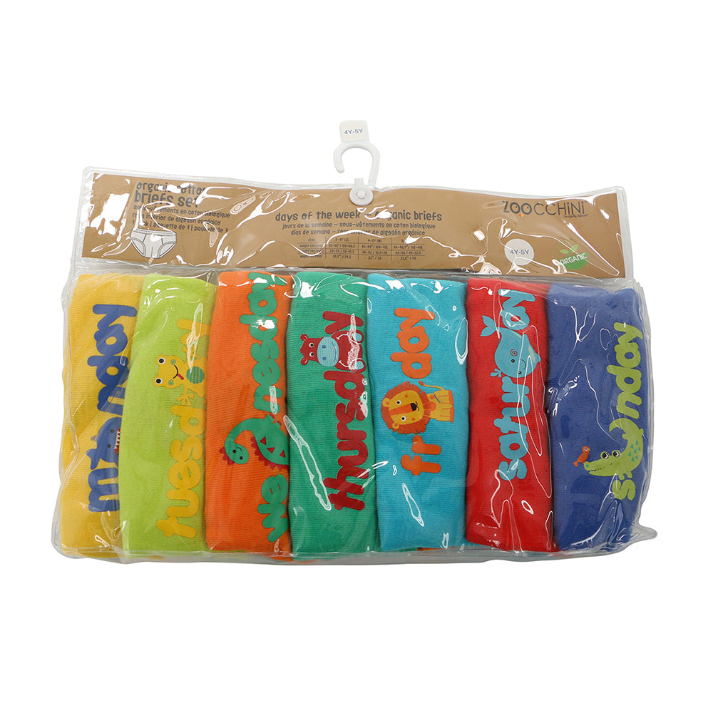 7 Piece Organic Briefs - Days Of The Week