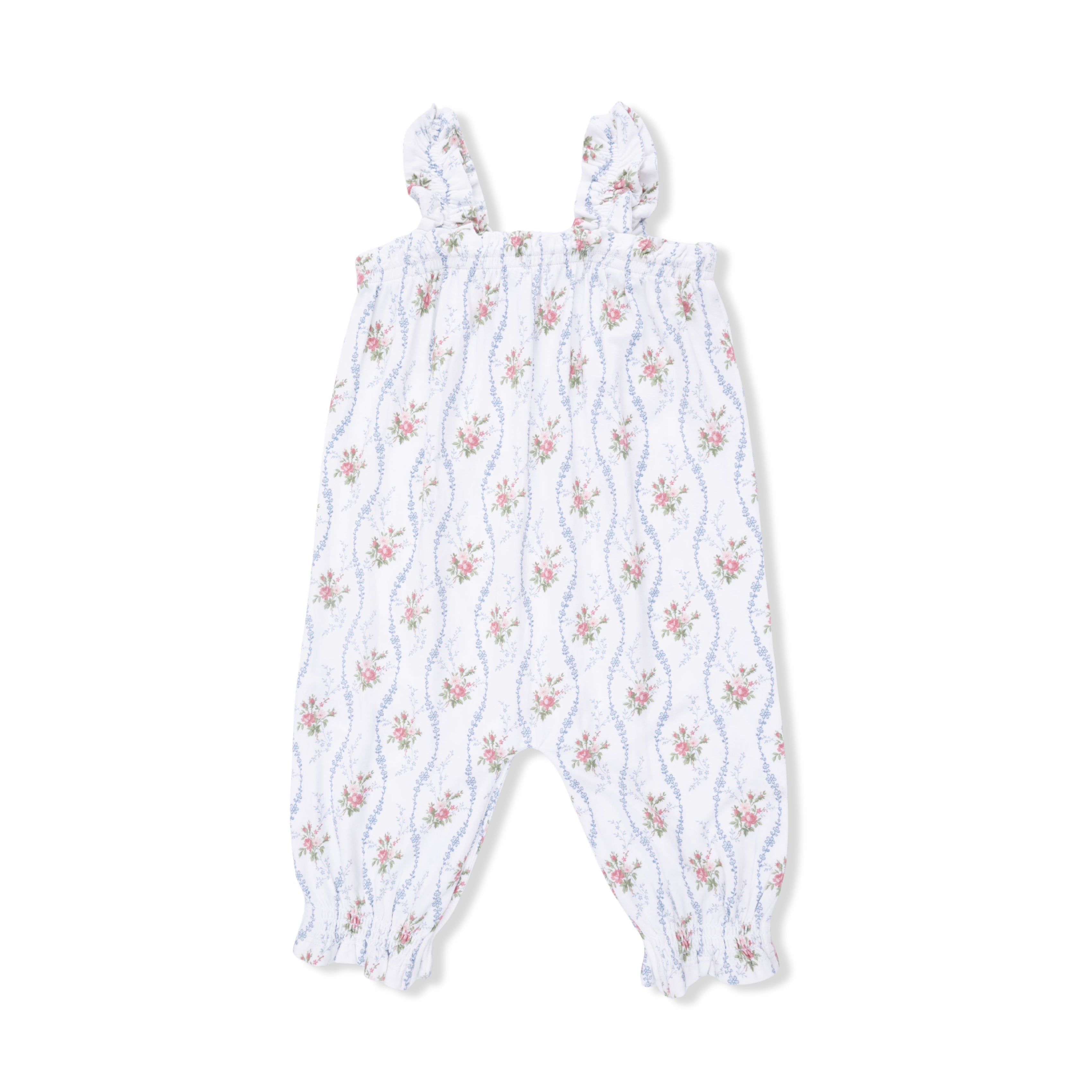 Heirloom Rose Stripe - Ruffly Strap Overall