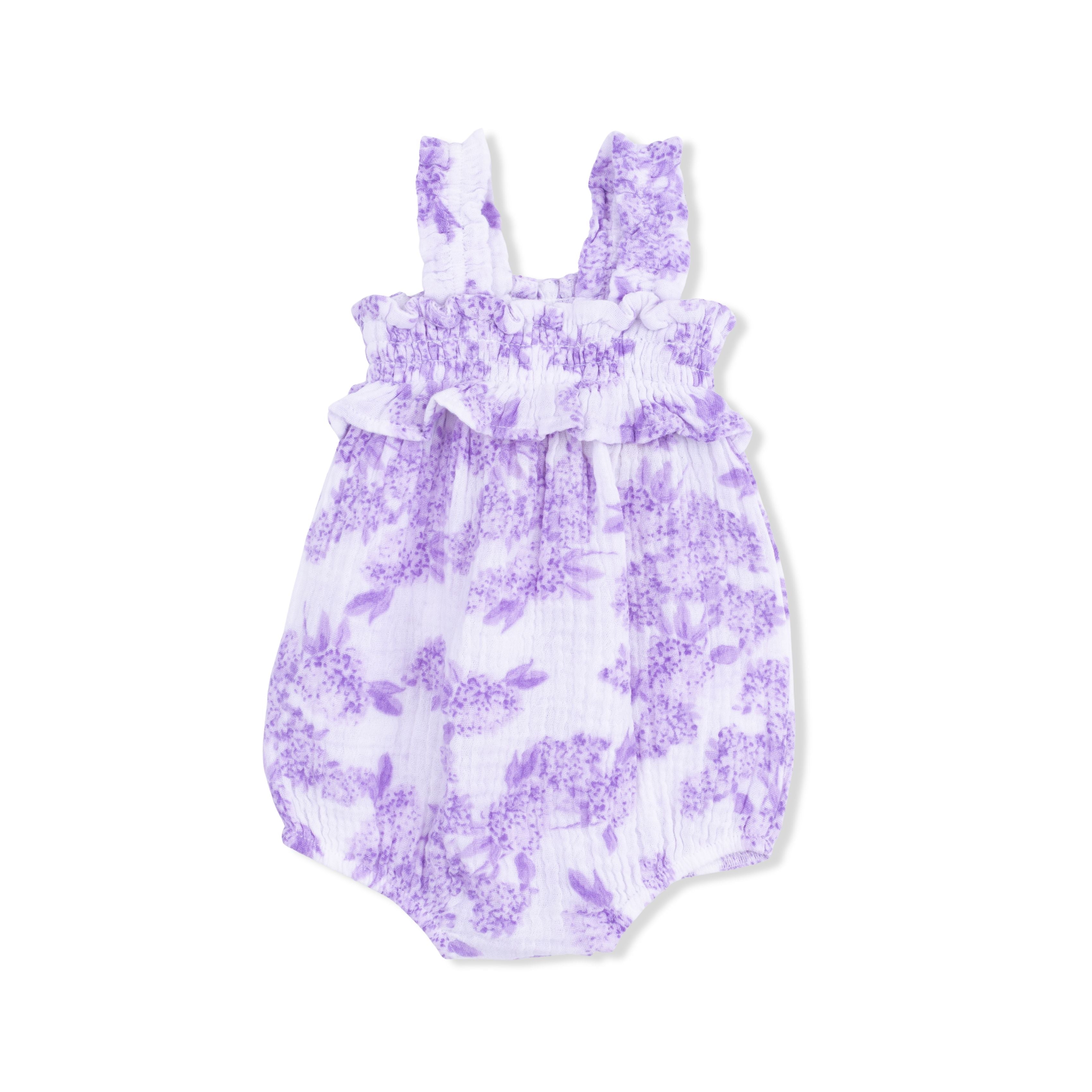 Lilac Floral - Ruffly Strap Bubble