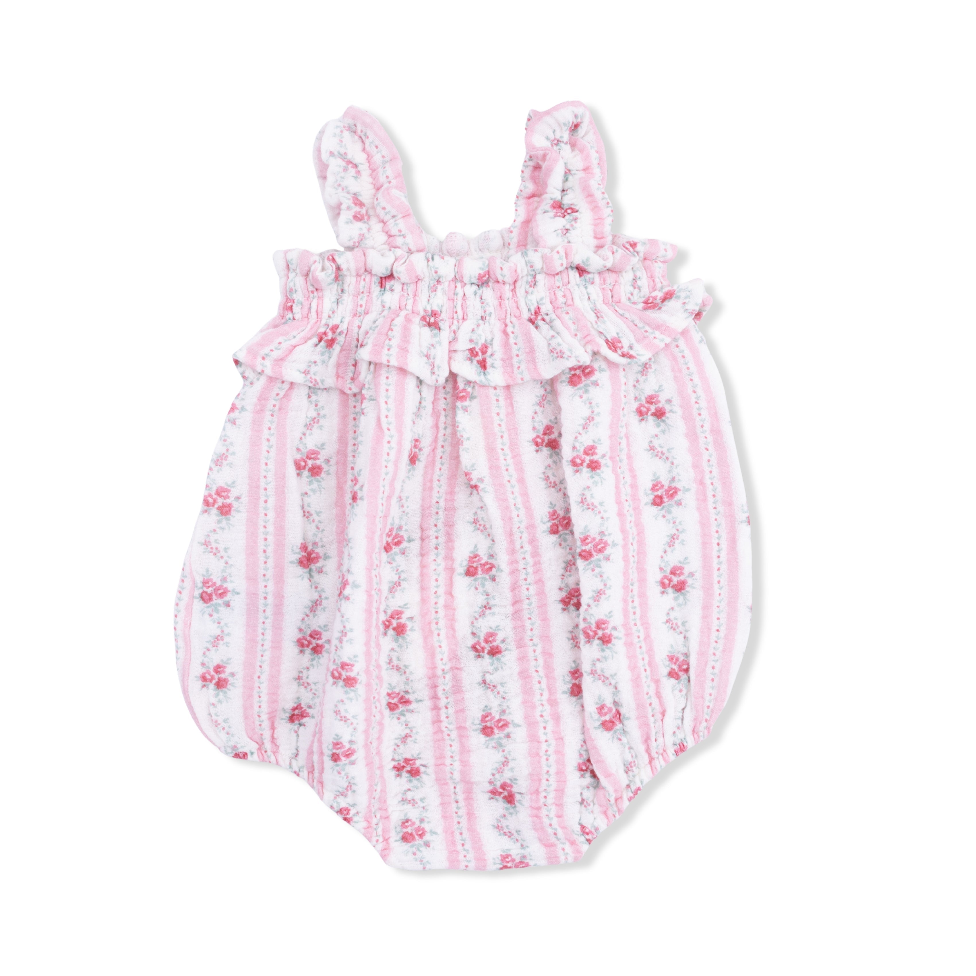 Winding Roses Stripe - Ruffly Strap Bubble