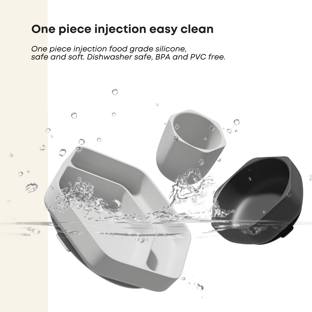 Toddler Feeding Set Grey & Black