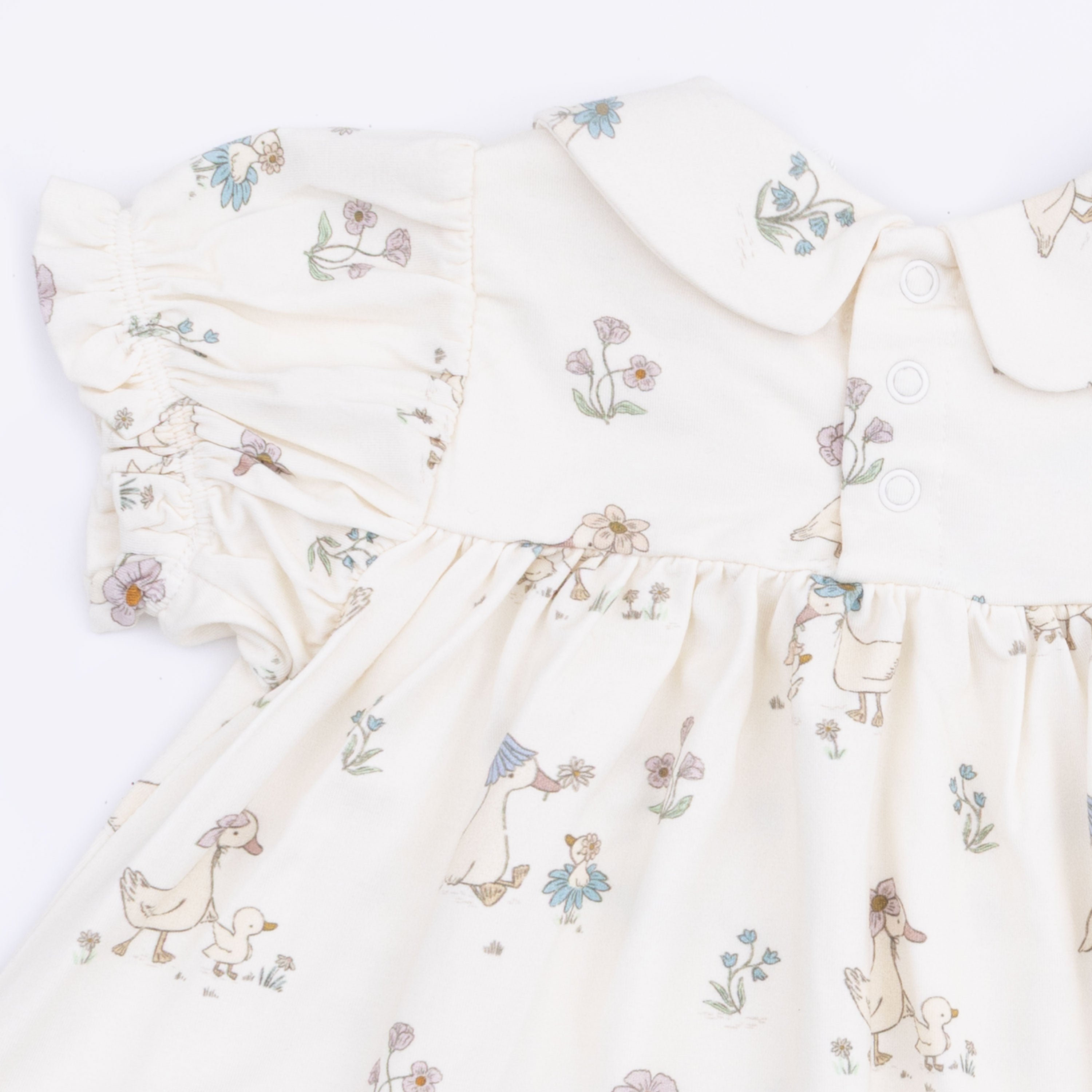 Flower Ducklings - Smocked Dress Set With Headband