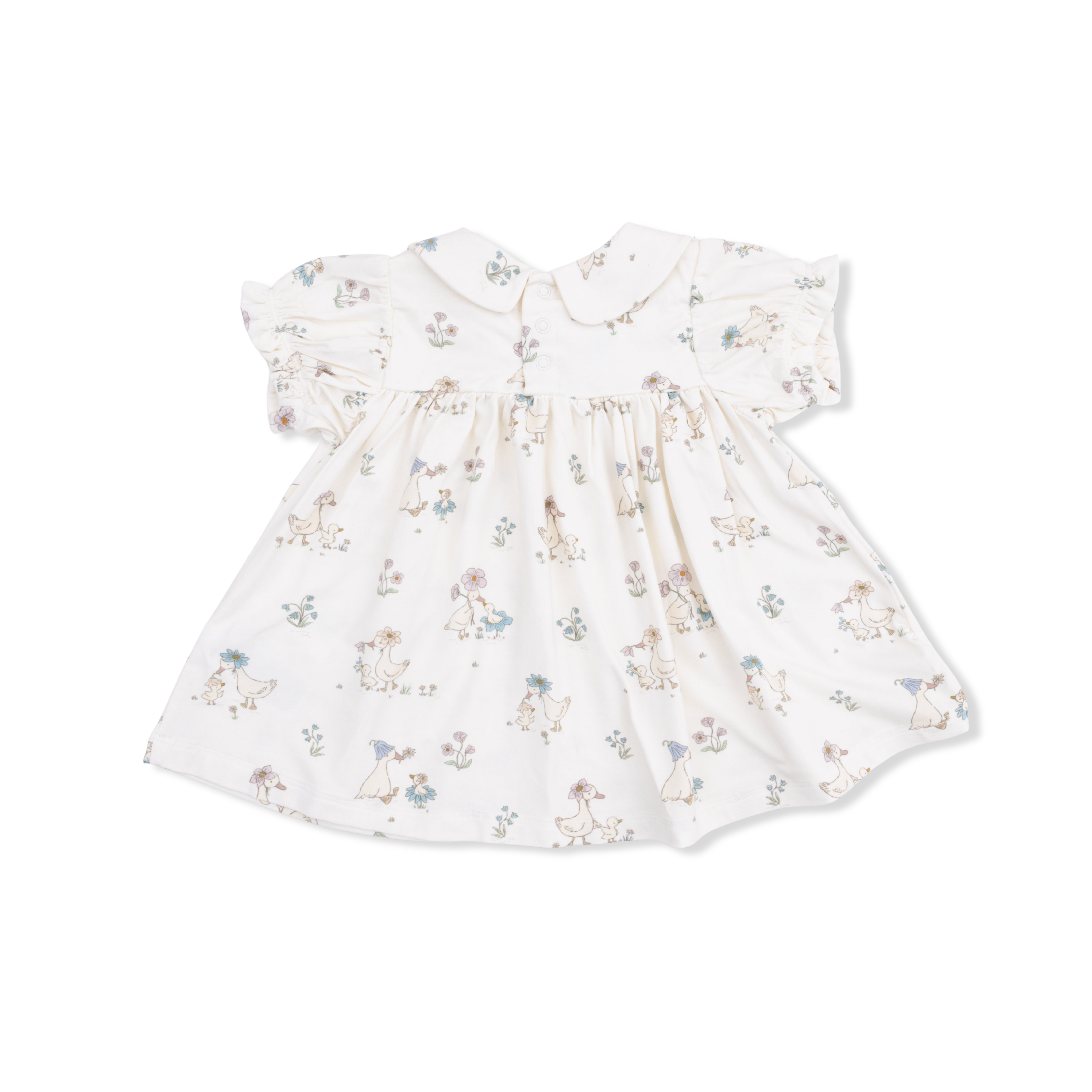 Flower Ducklings - Smocked Dress Set With Headband