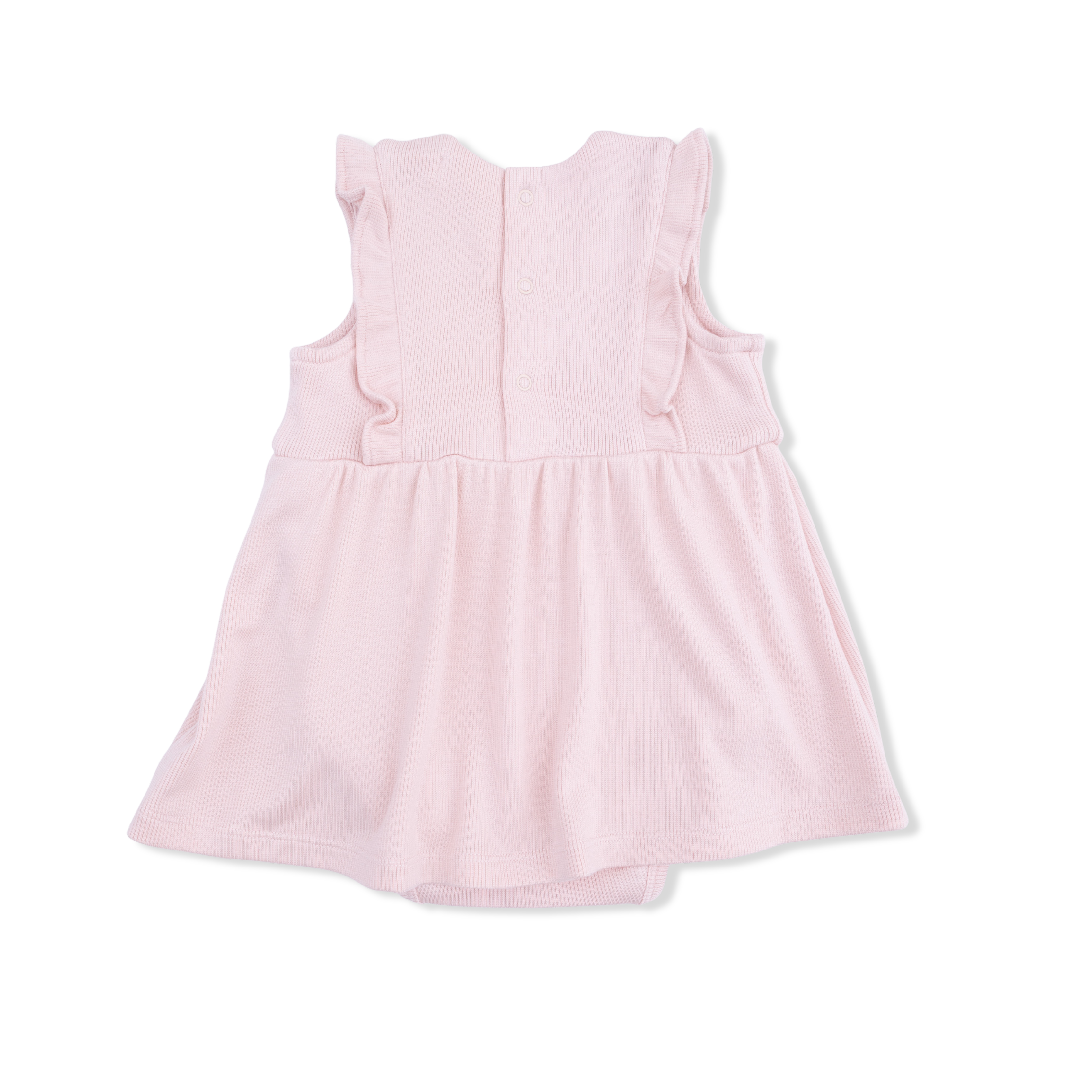 Solid Veiled Pink - Ruffle Bodysuit Dress