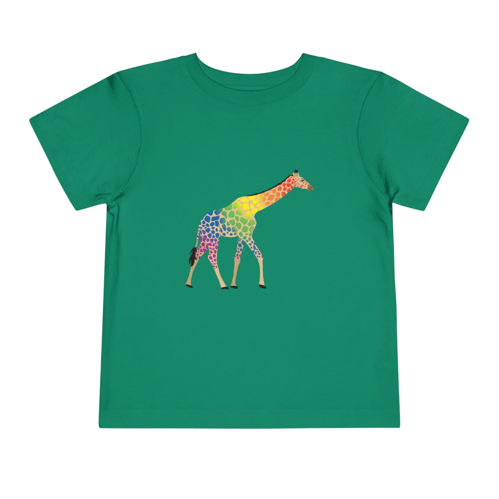 Rainbow On My Parade Giraffe Toddler Tee Shirt