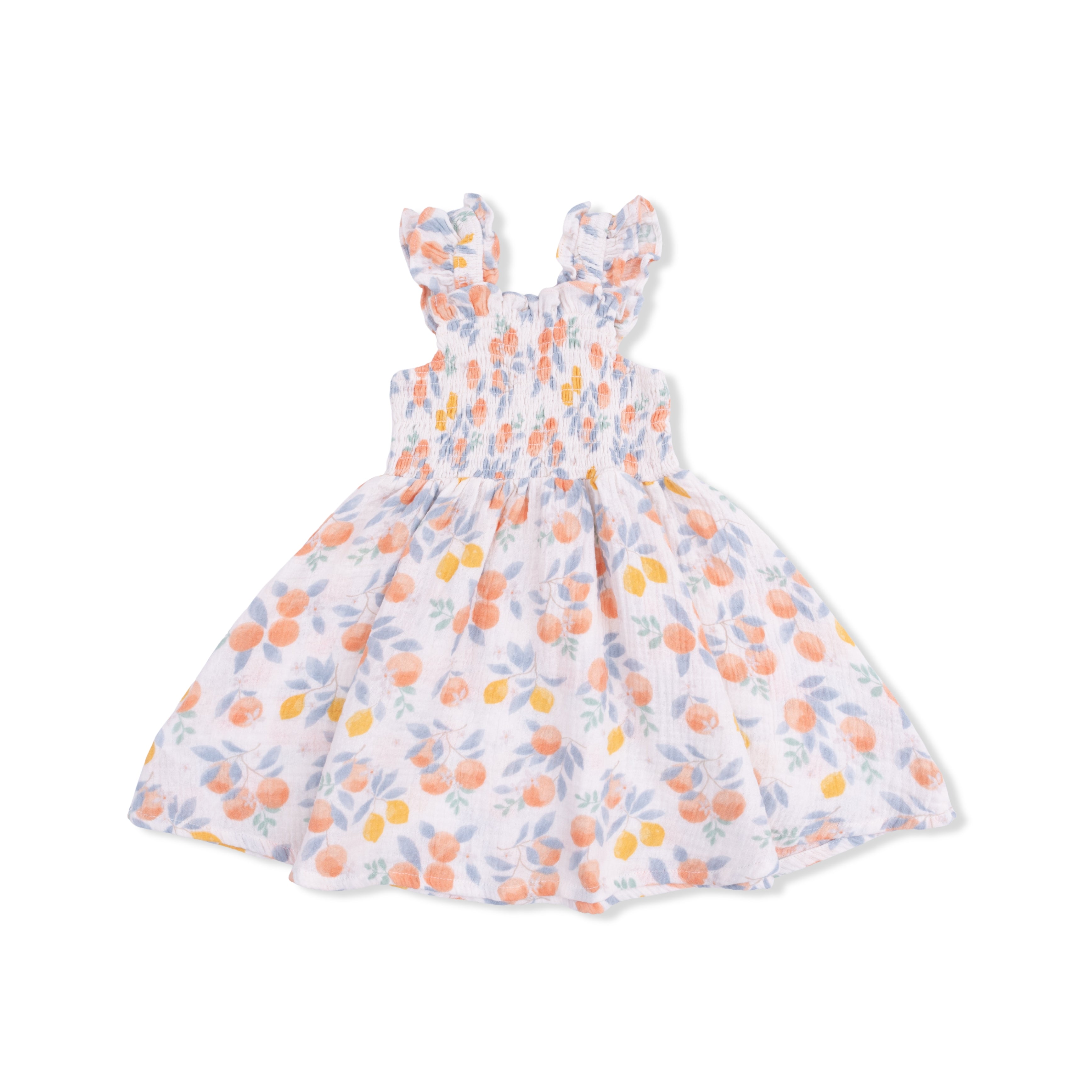 Citrus Floral - Smocked Sundress With Bloomer