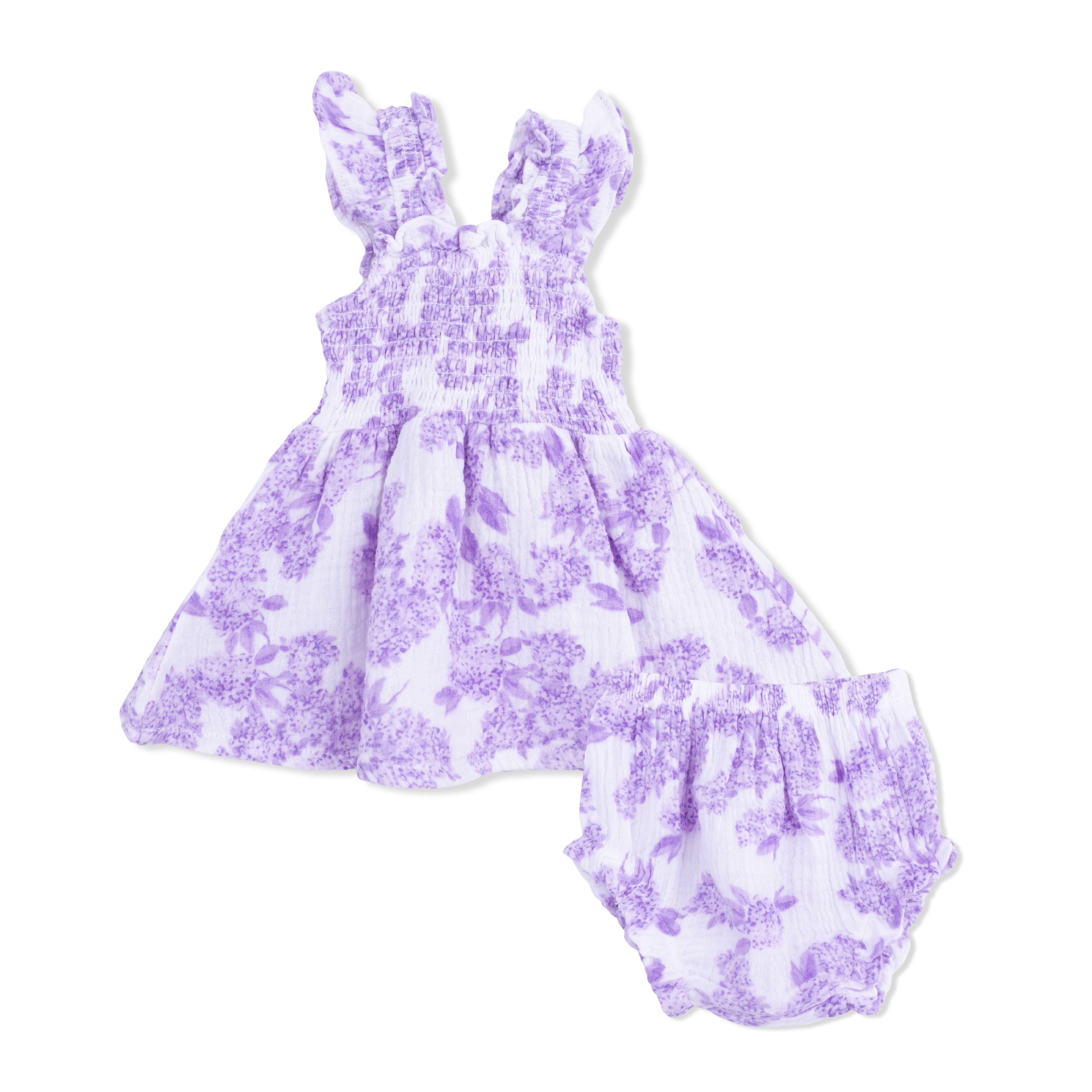 Lilac Floral - Baby Doll Tunic And Bloomer Set