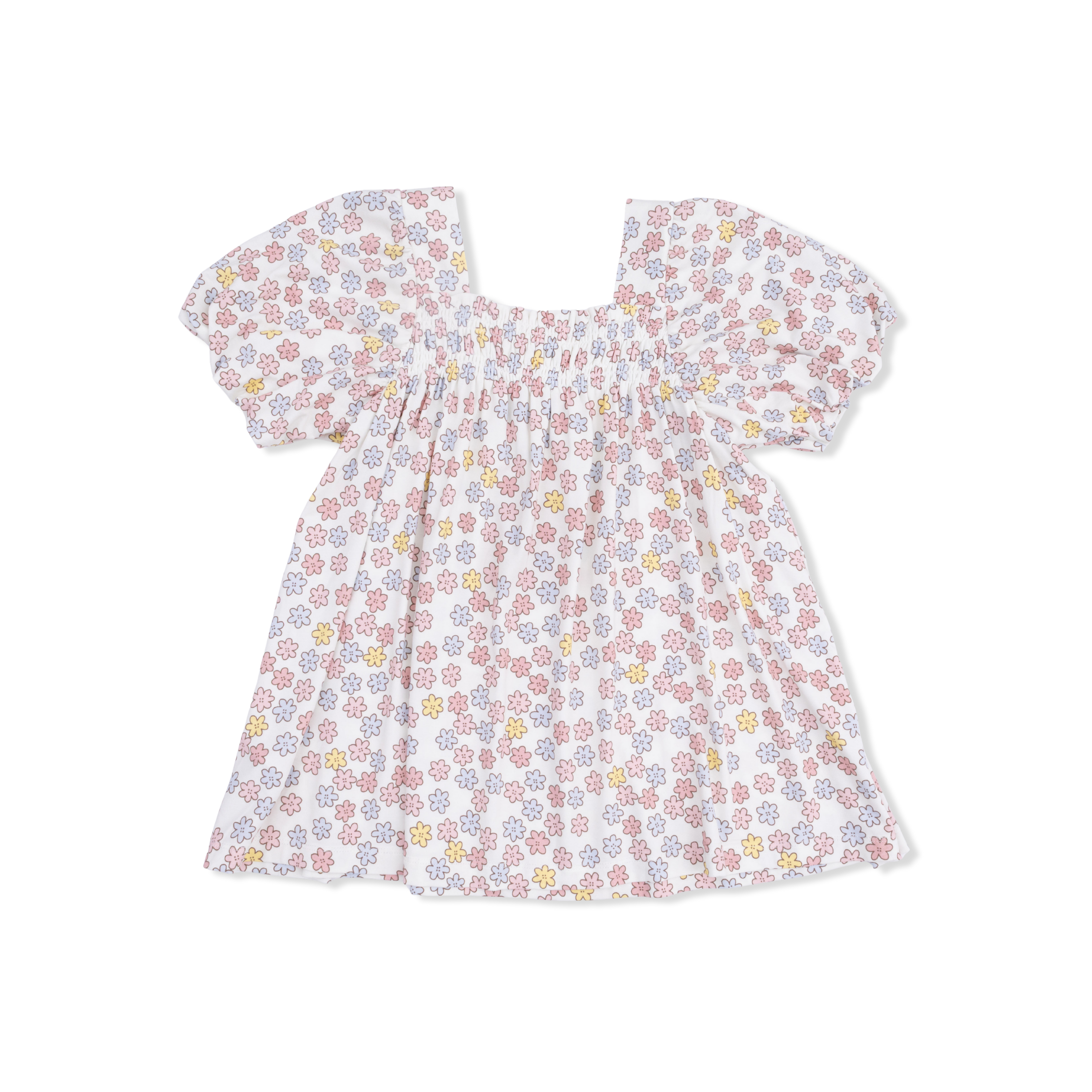 Sarah Floral - Puff Sleeve Baby Doll Dress And Bloomer