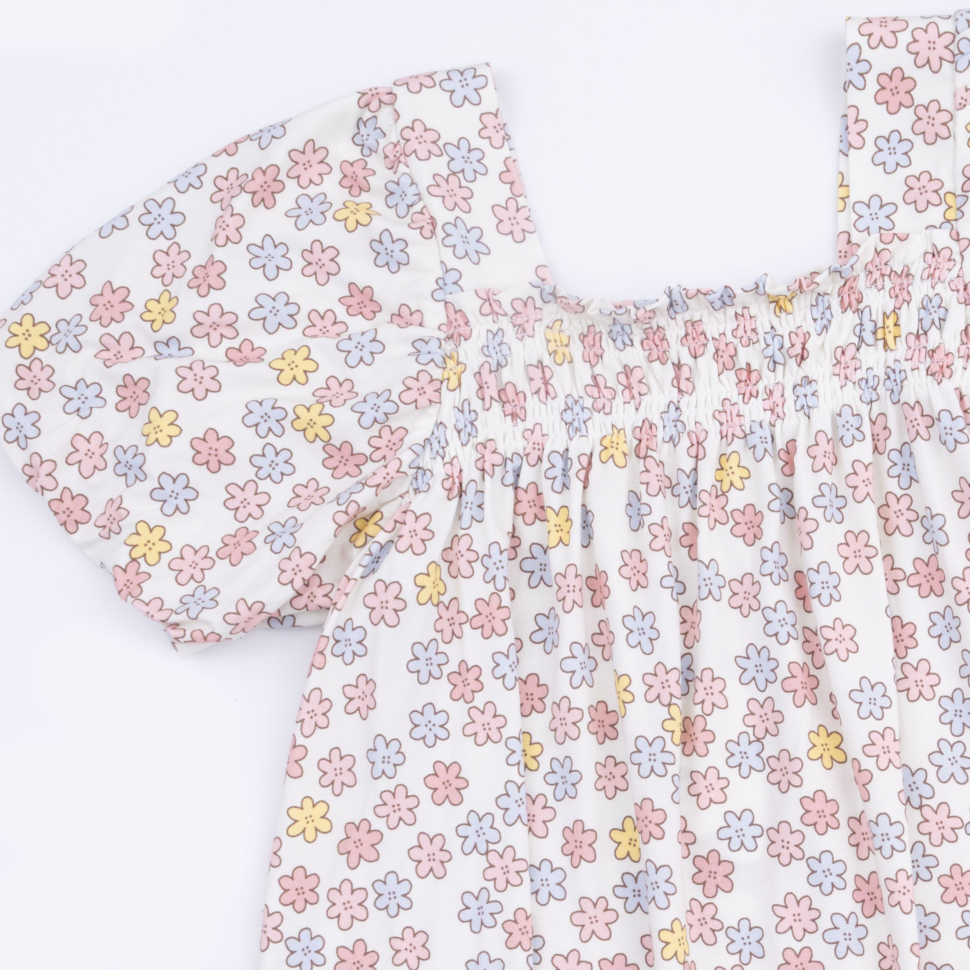Sarah Floral - Puff Sleeve Baby Doll Dress And Bloomer