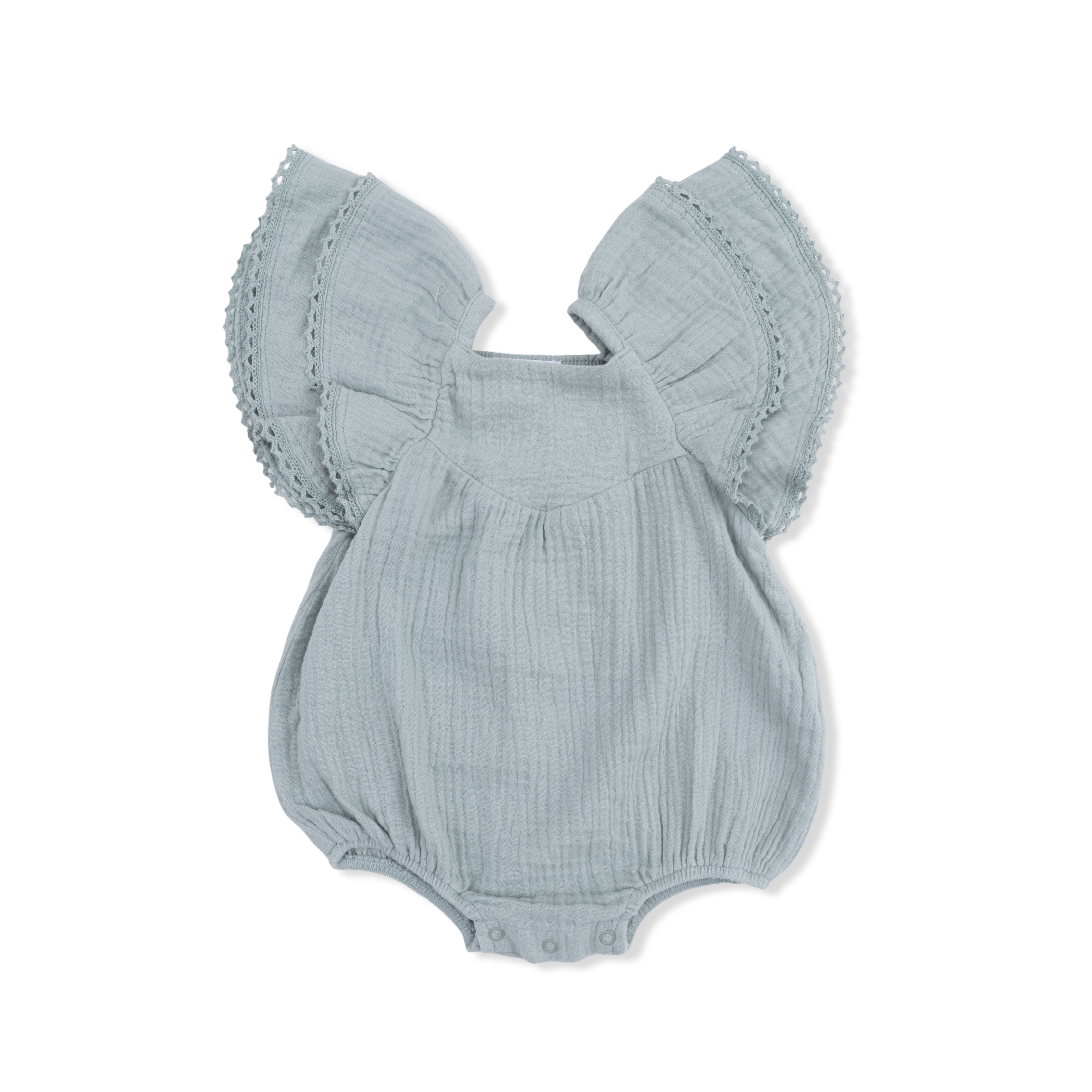 Solid Muslin Jadeite - V-neck Bubble