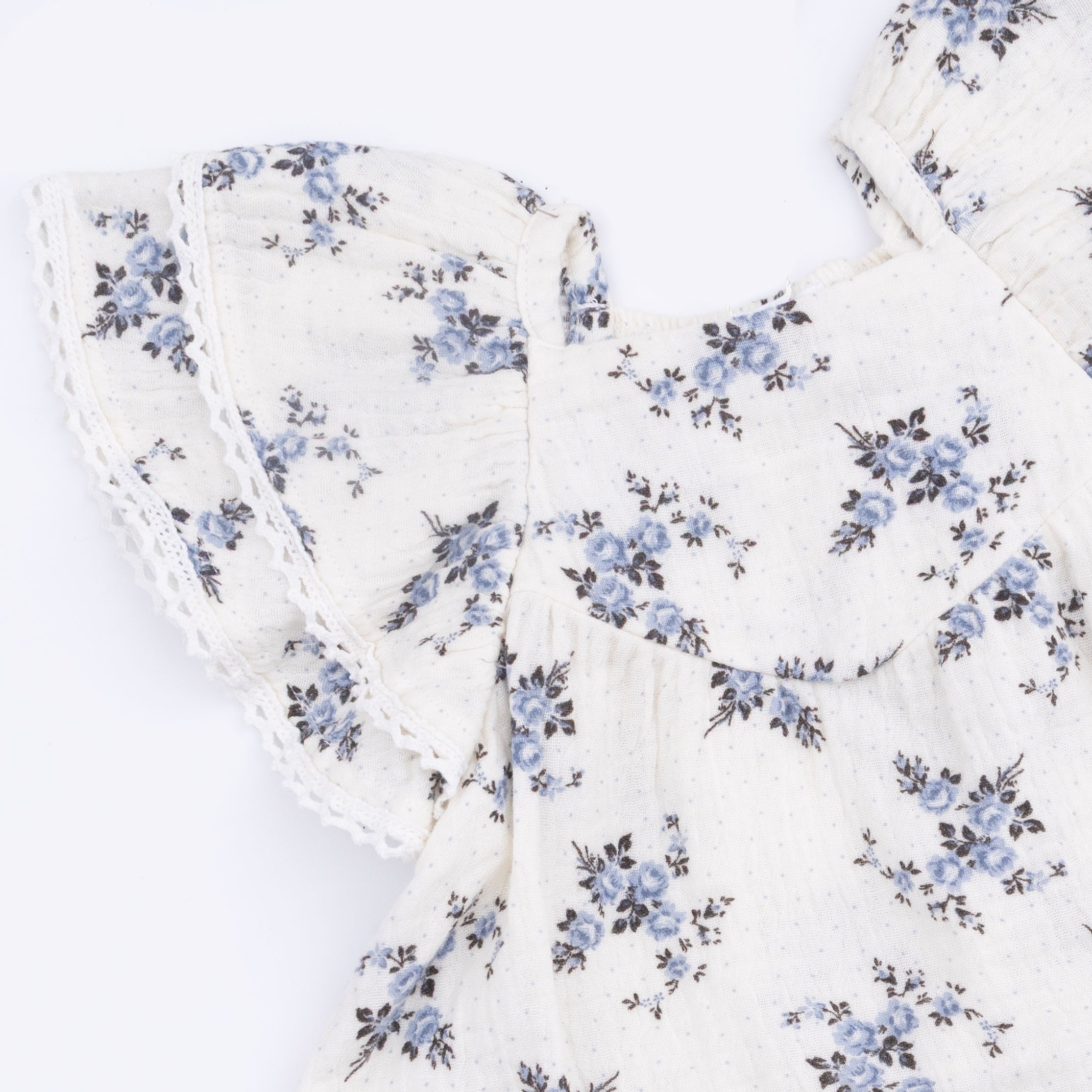 Belle Rosette Dot - V-neck Dress And Bloomer