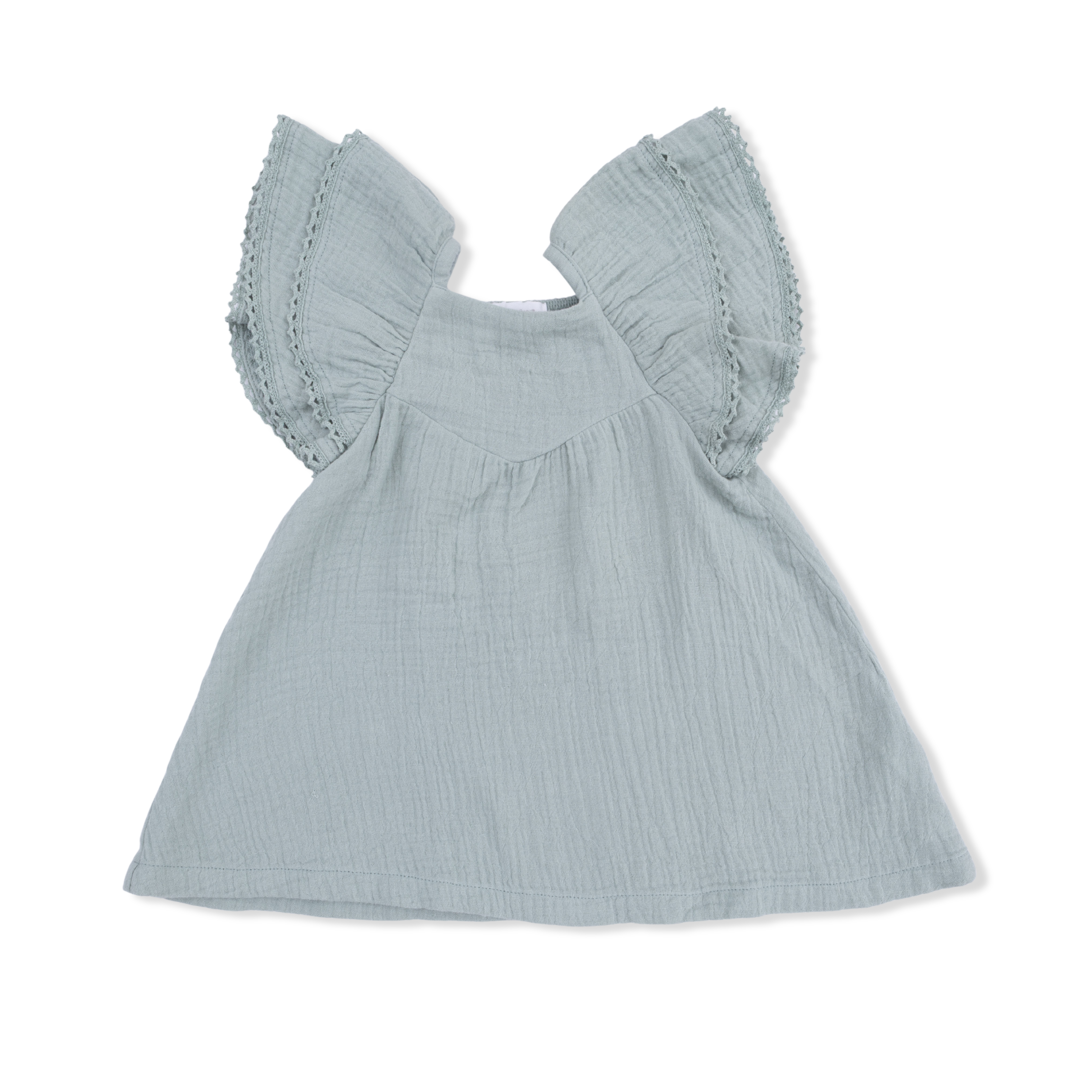 Solid Muslin Jadeite - V-neck Dress And Bloomer