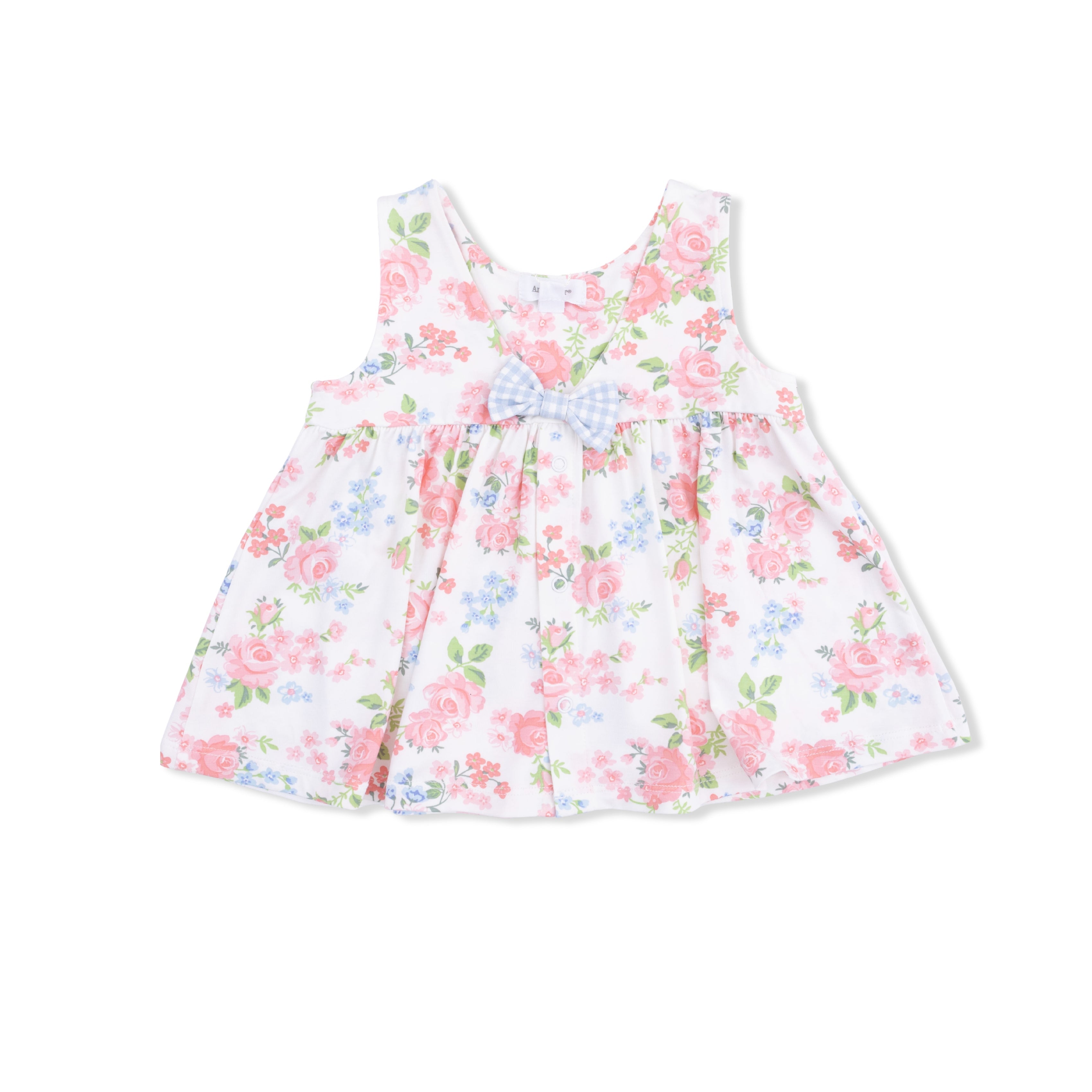 Cute Little Roses - Infant Dress With Bow And Bloomer
