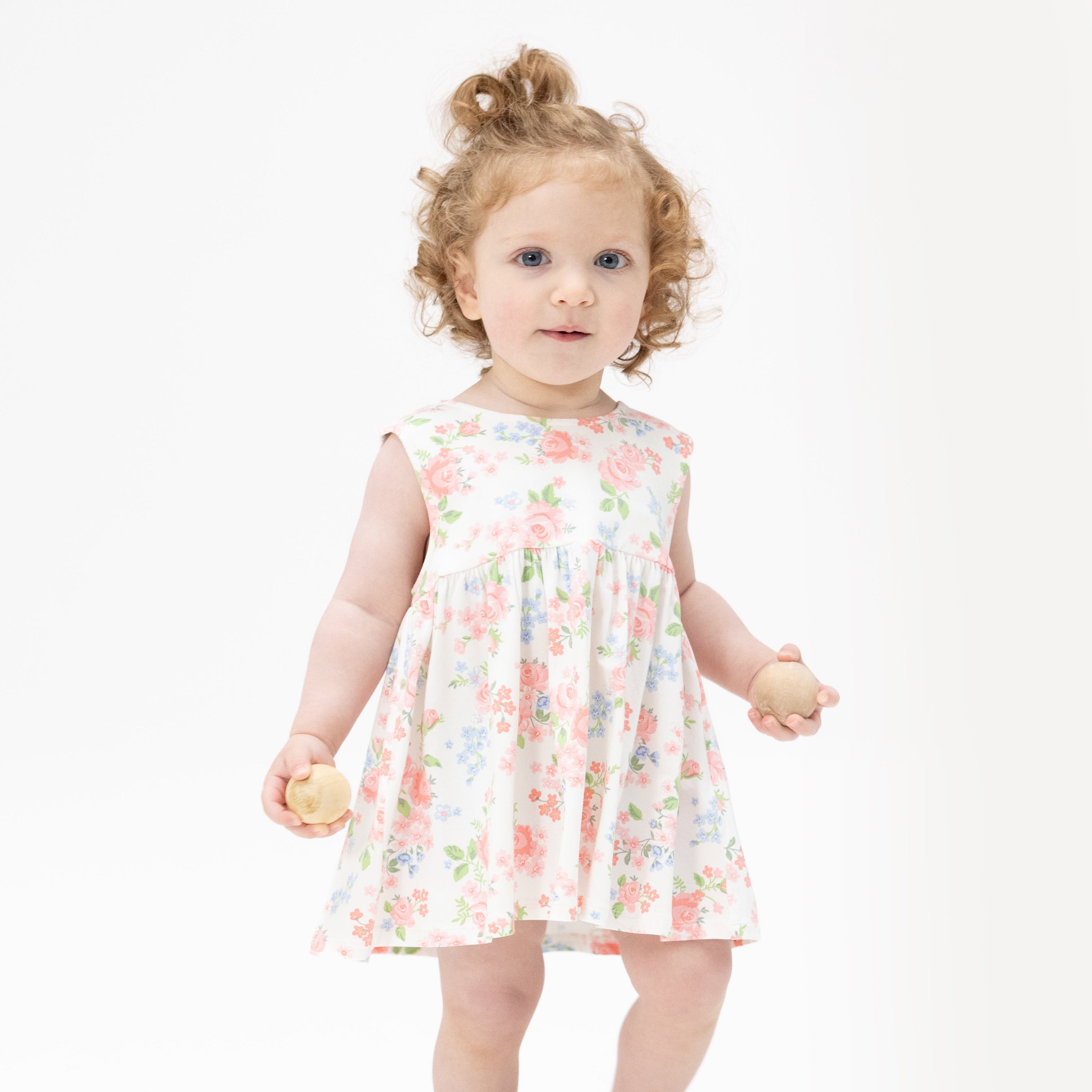 Cute Little Roses - Infant Dress With Bow And Bloomer