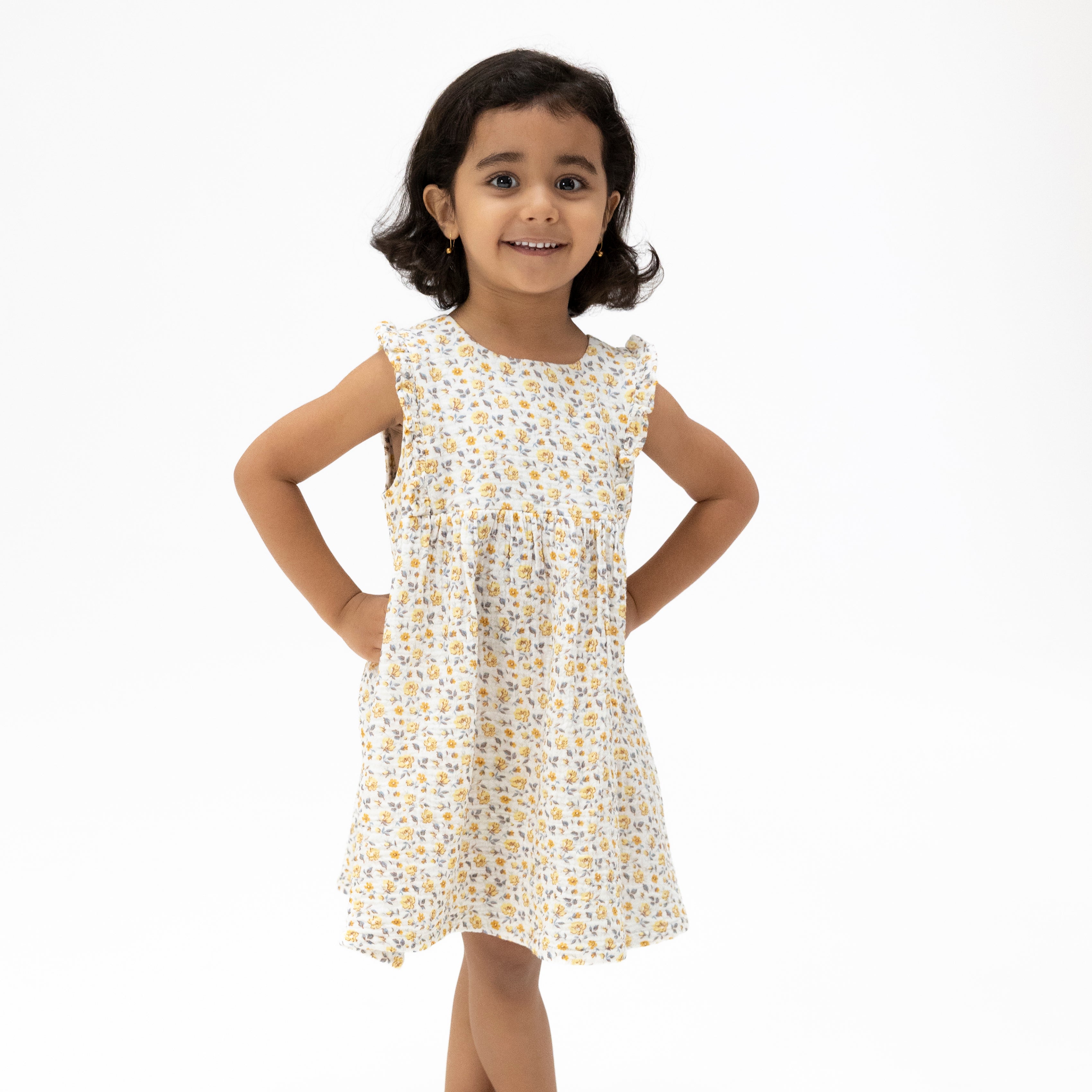 Yellow Country Roses - Ruffle Dress And Bloomer