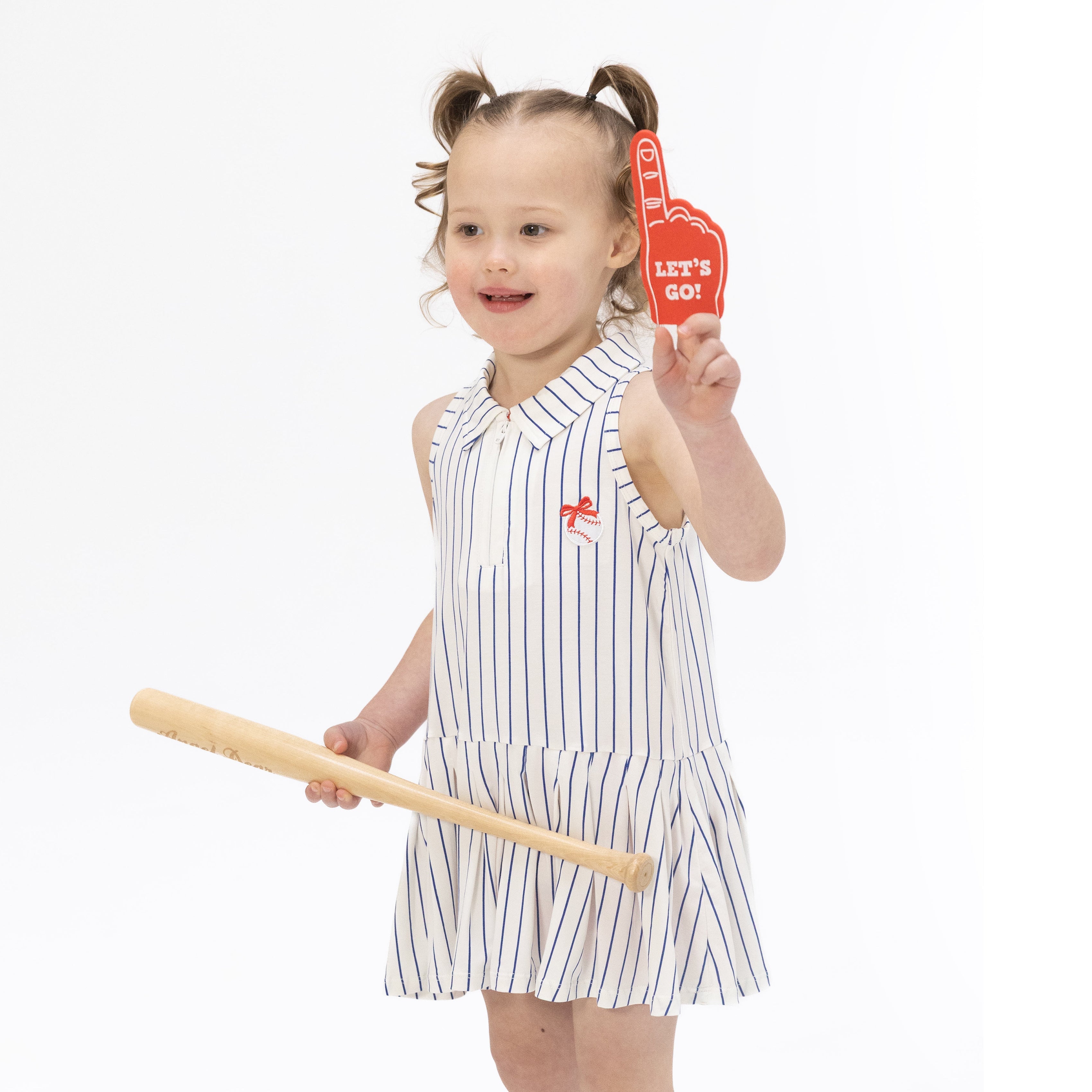 Baseball Stripe - Polo Dress With Cartwheel Short