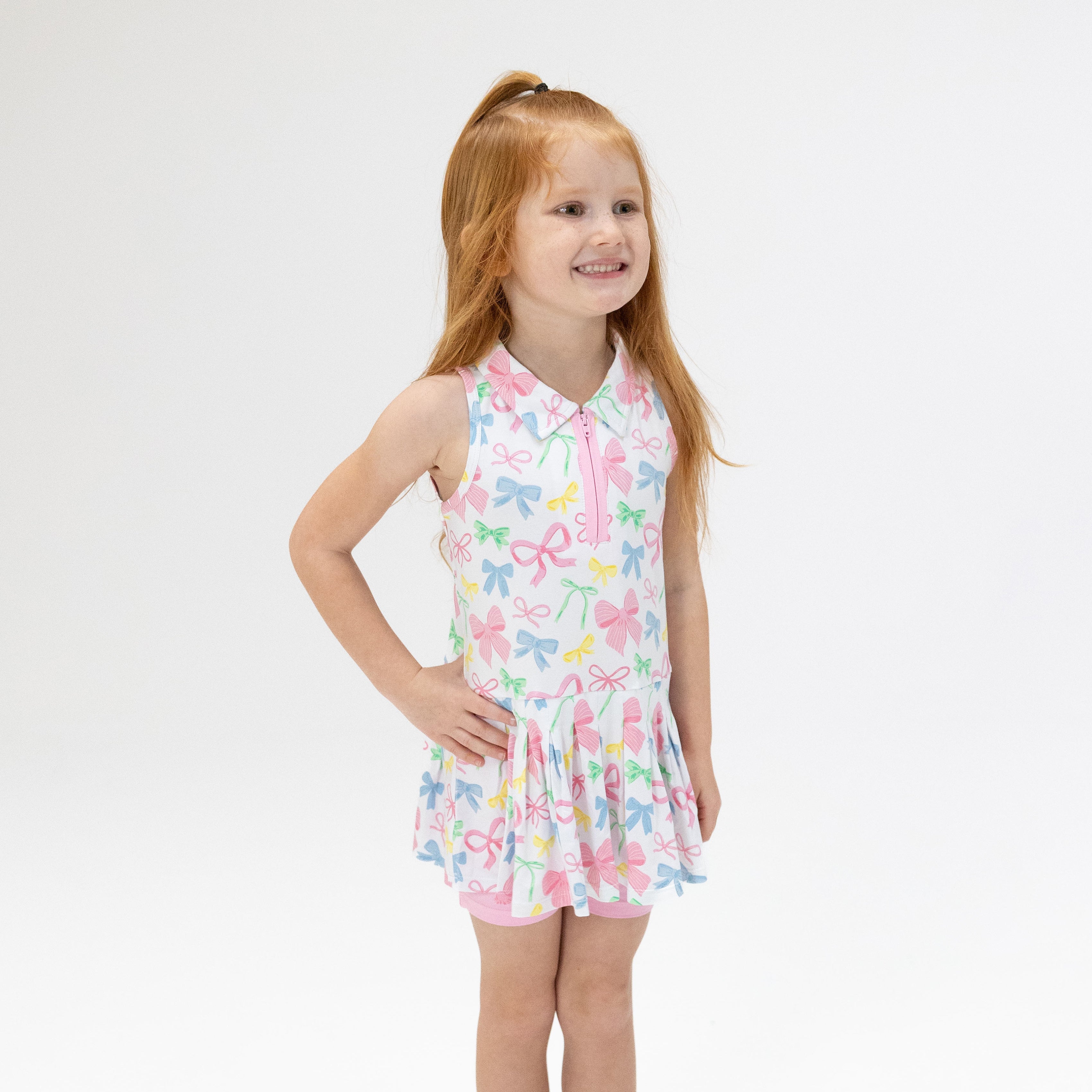 Sweet Bows - Polo Tennis Dress With Cartwheel Short
