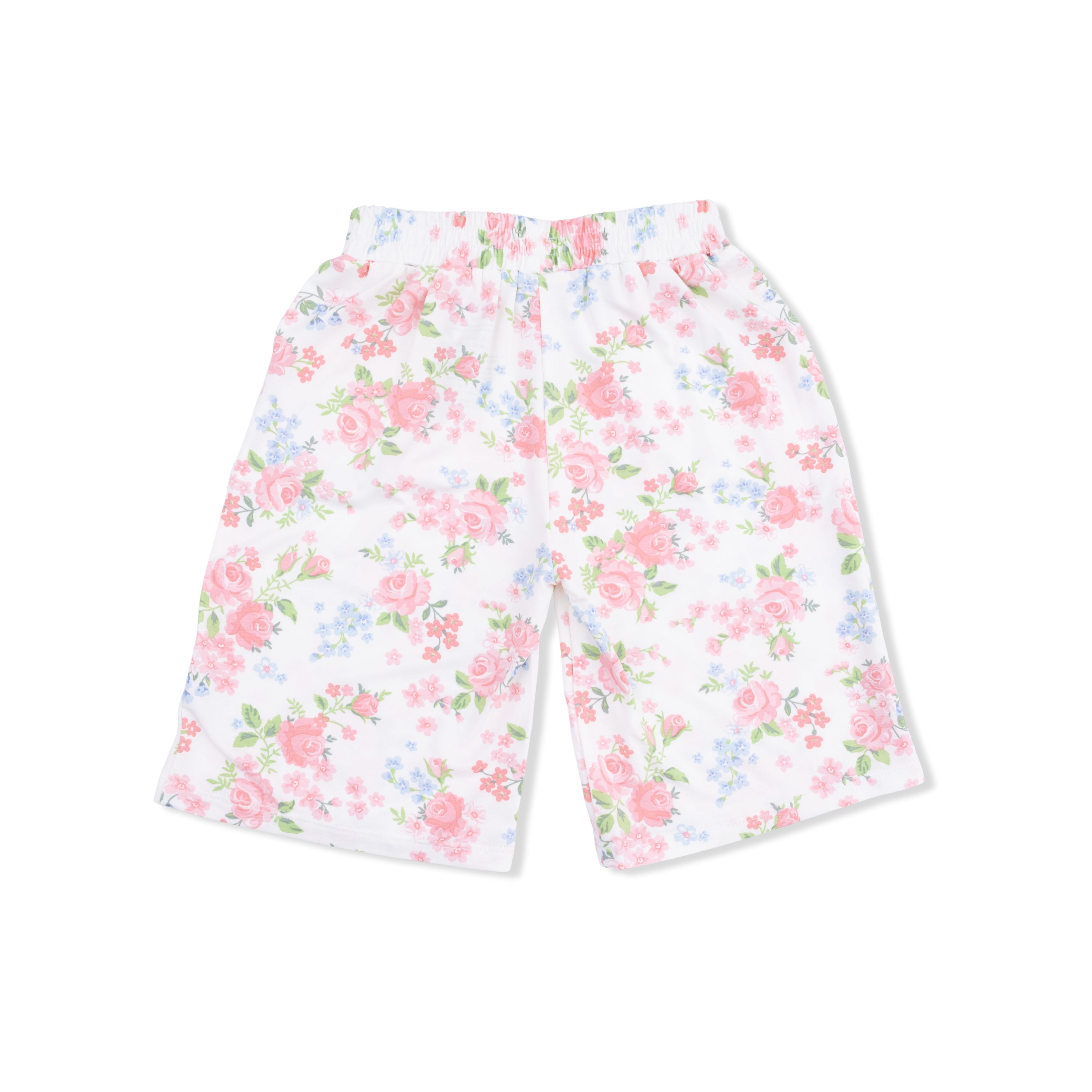 Cute Little Roses - Short Sleeve Shirt With Wide Leg Pant