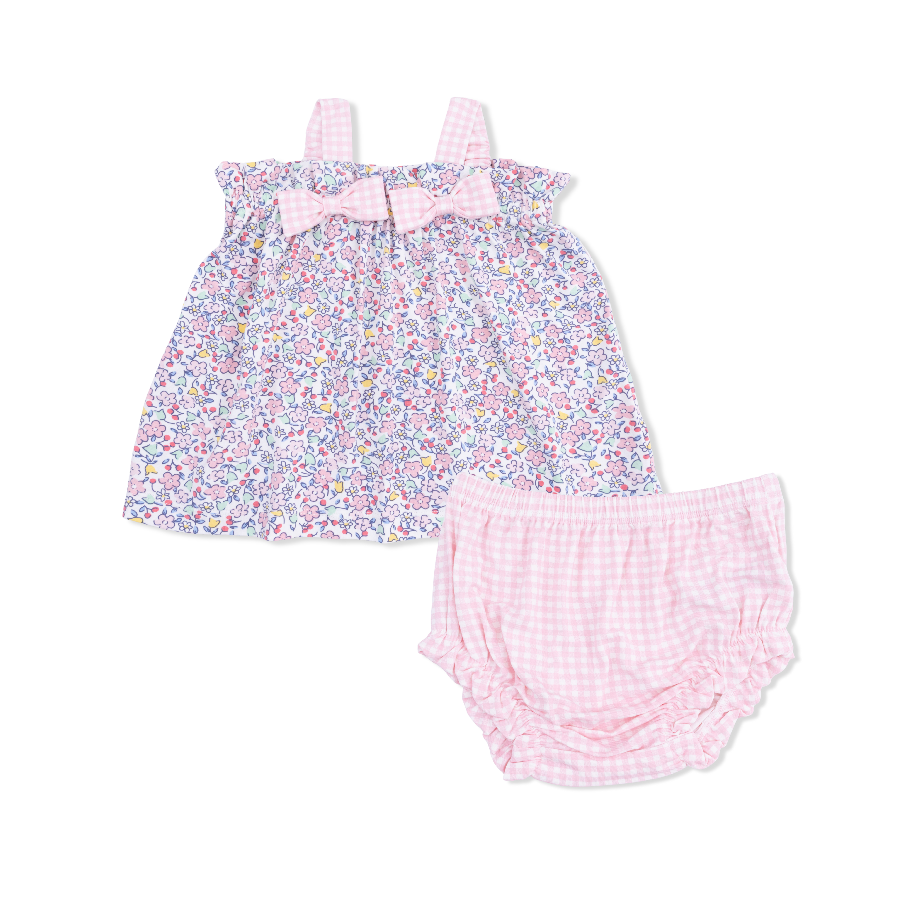 Elizabeth's Garden - Top With Bows And Ruffle Leg Bloomer