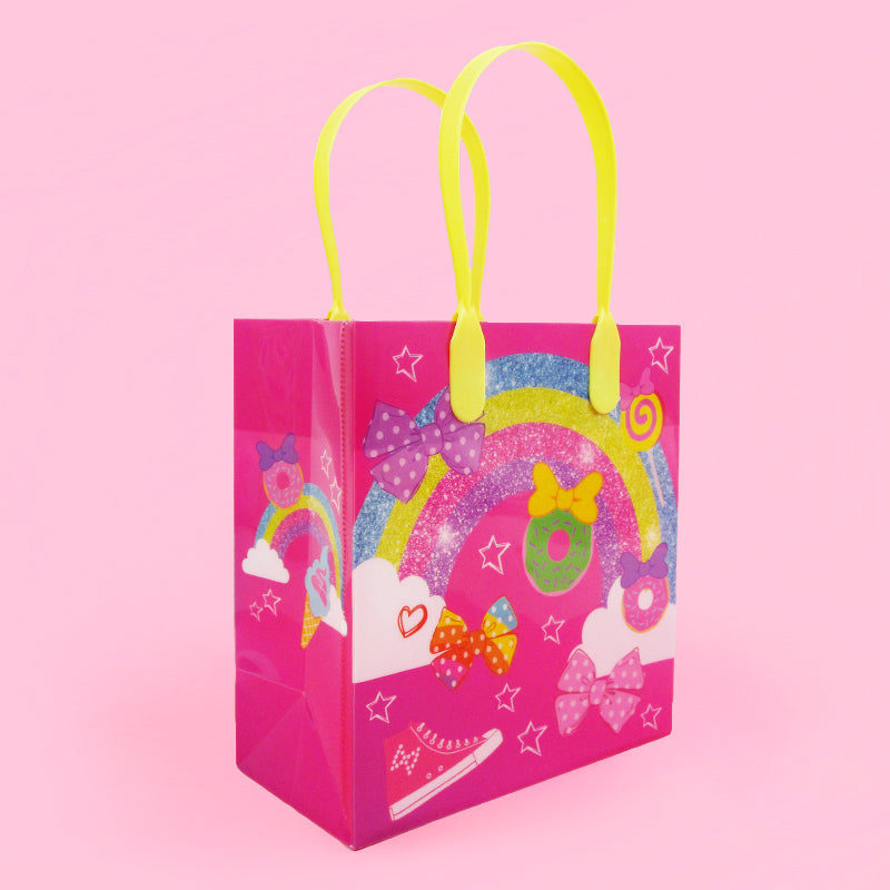 Rainbow Unicorn Bows Emoji Party Favor Bags Treat Bags - Set Of 6 Or 12