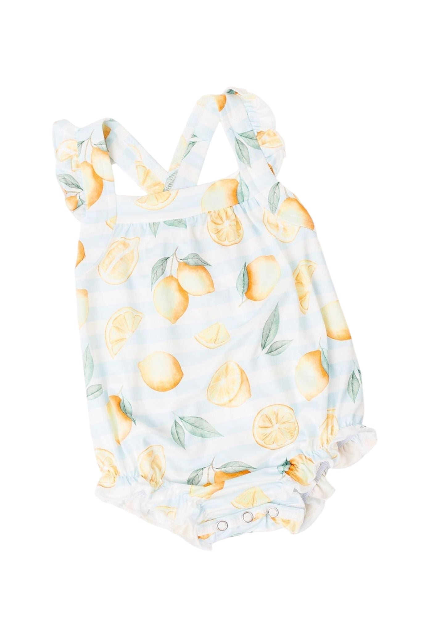 Lovely Lemons Ruffle Cross Back Romper