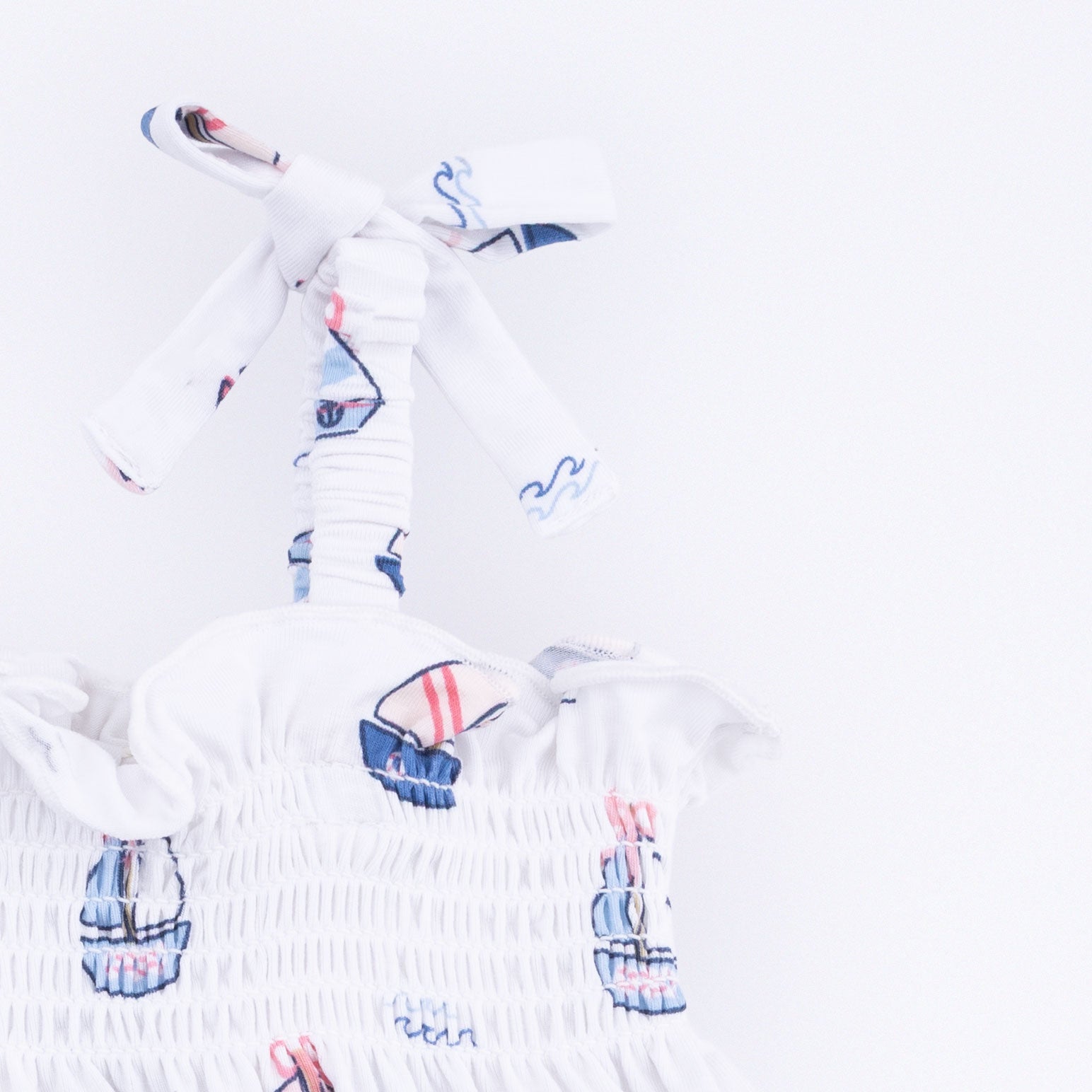 Bubbly Sailboats Pink - Smocked Top & Bike Short