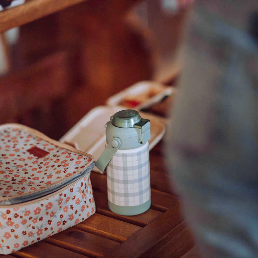 Sip + Chug 2 In 1 Thermo Water Bottle 12 Oz. | Fern Plaid