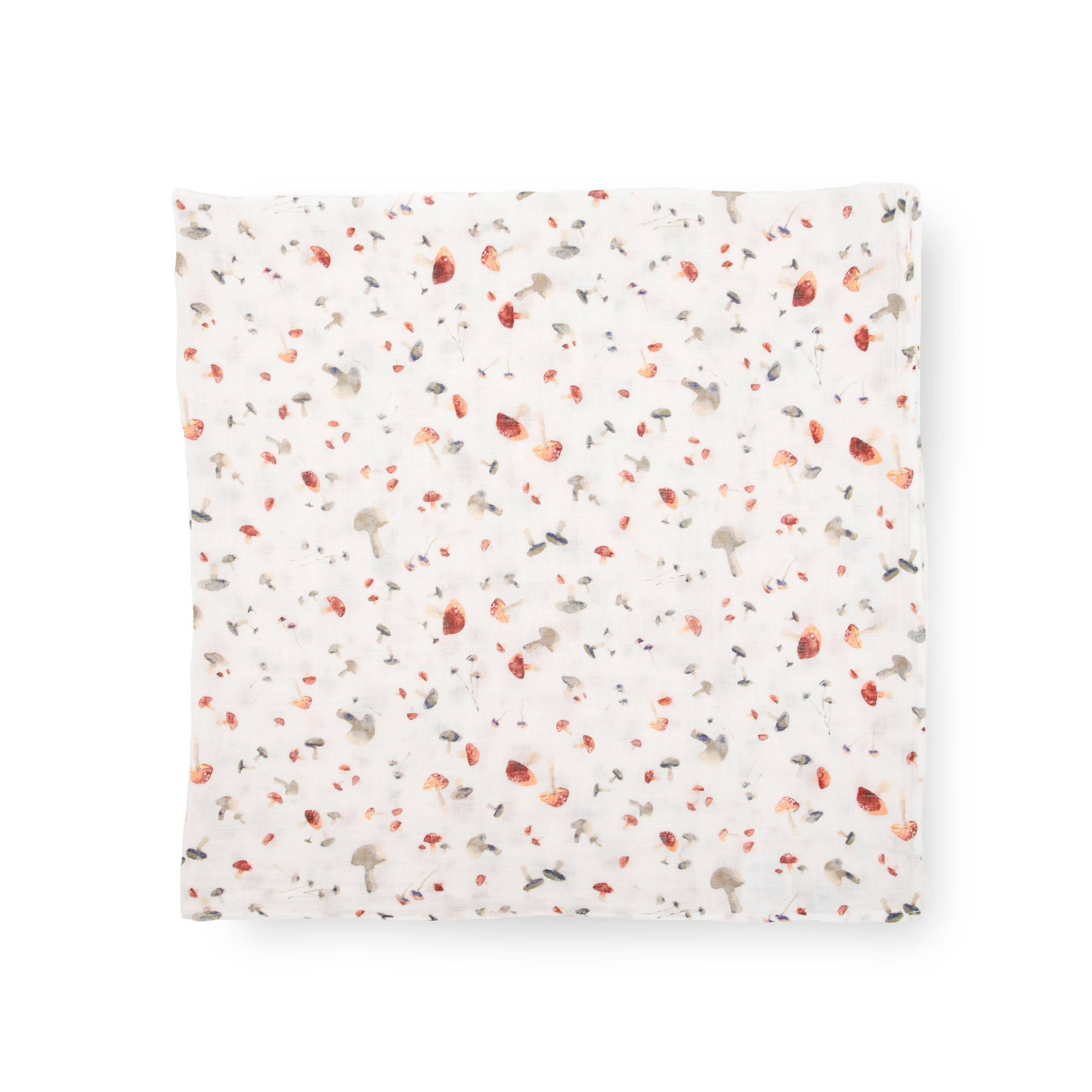Cotton Muslin Swaddle Blanket - Mushrooms