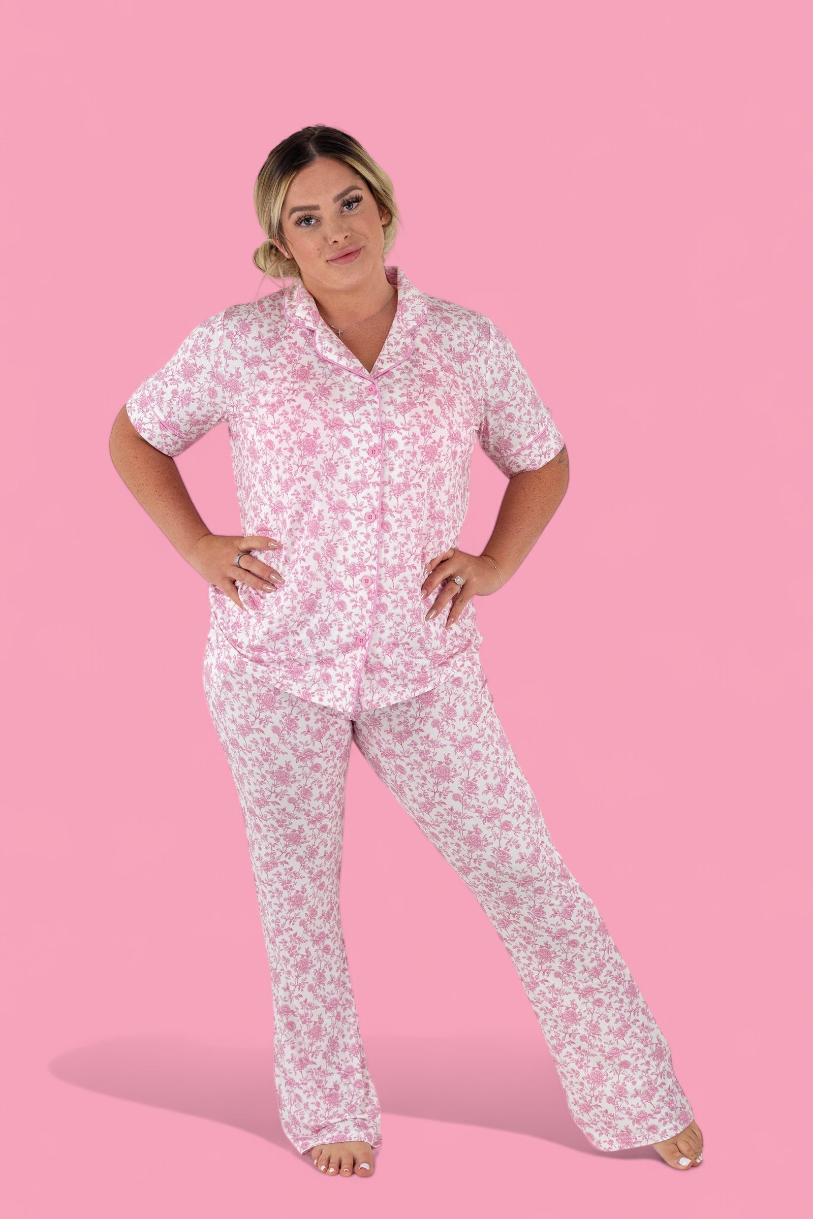 Rosewood Toile Women’s Relaxed Flare Dream Set