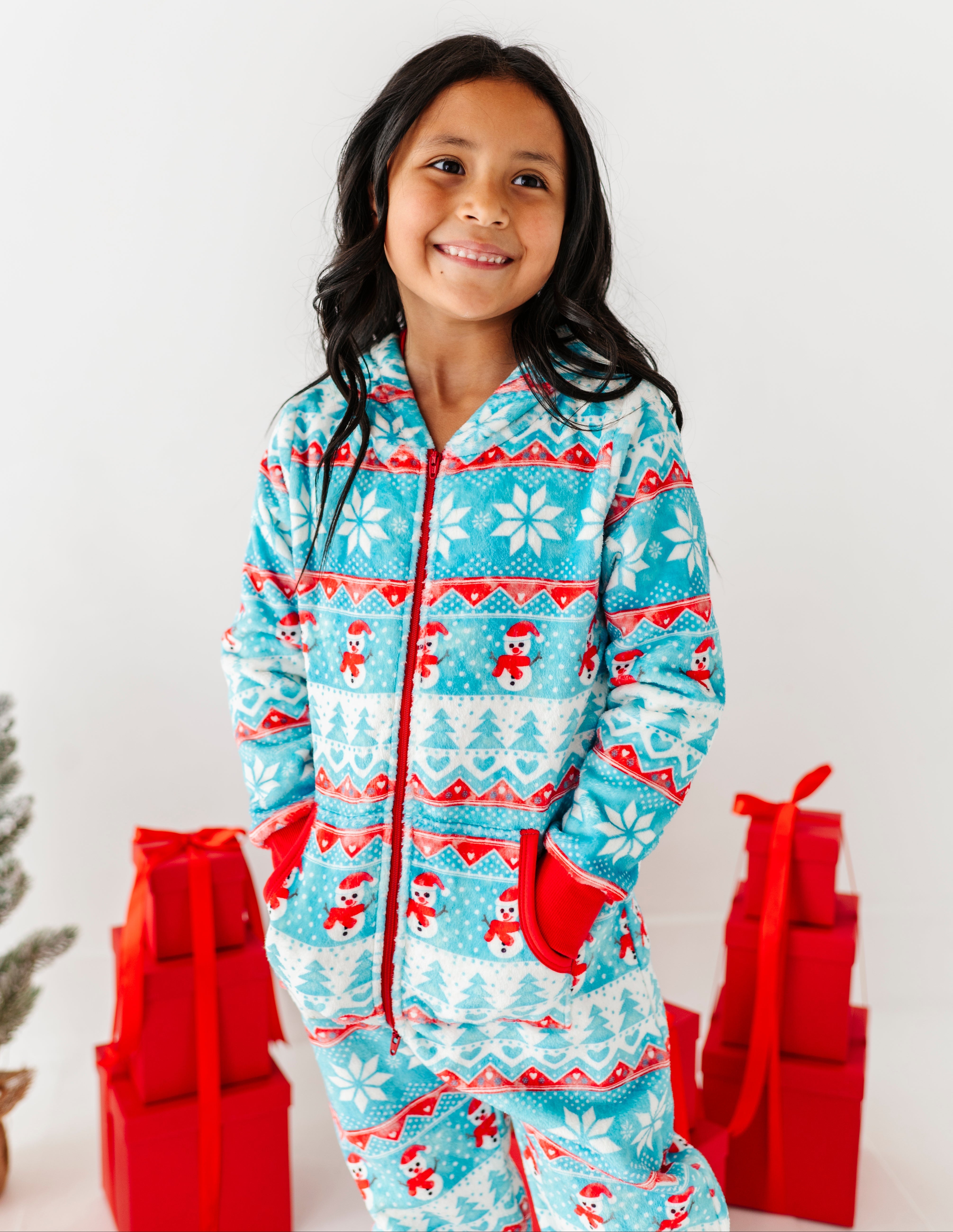 Frosty Fair Isle Microfleece Hooded Jumpsuit