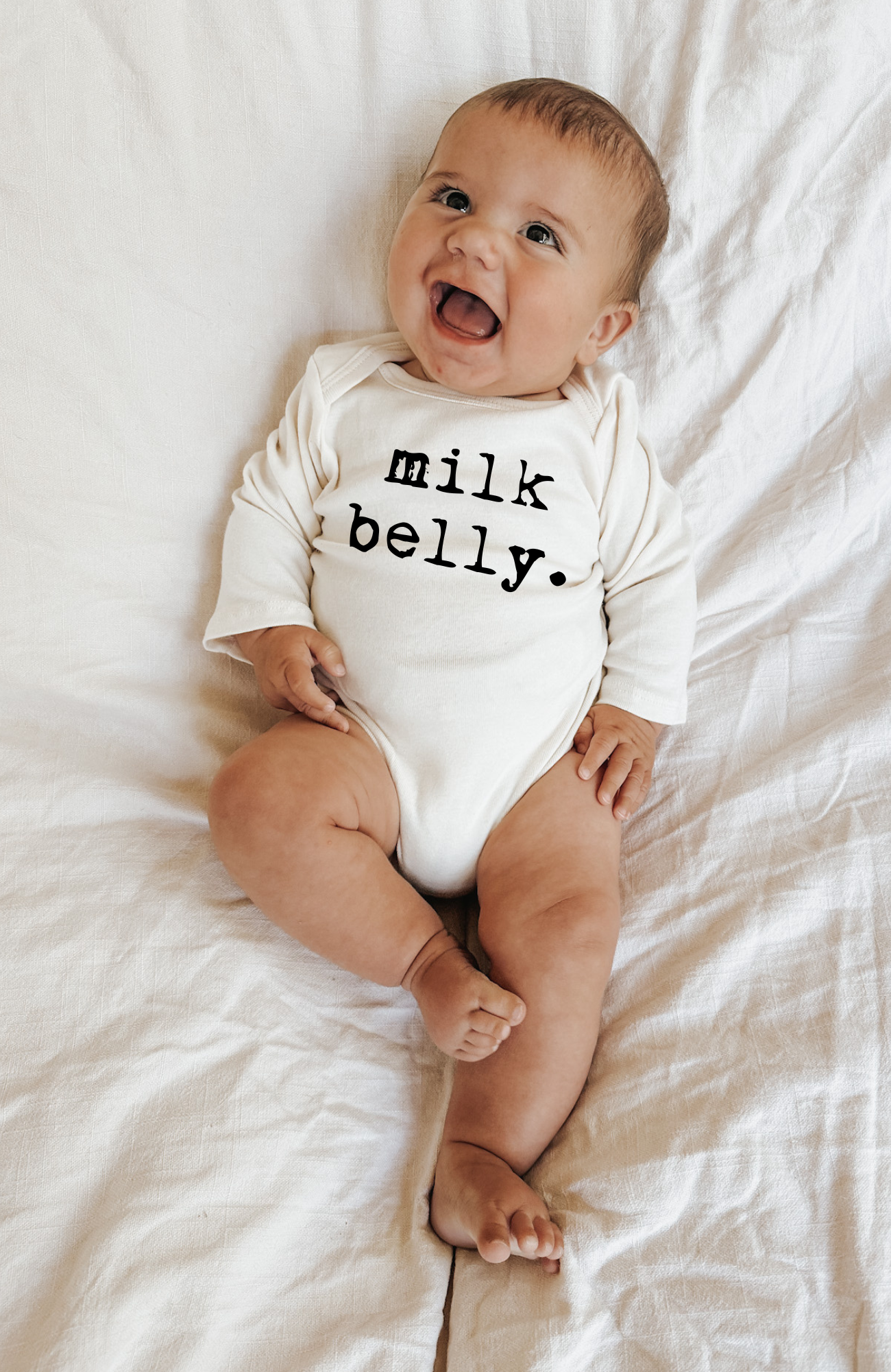 Milk Belly Organic Cotton Baby Bodysuit Long Sleeve